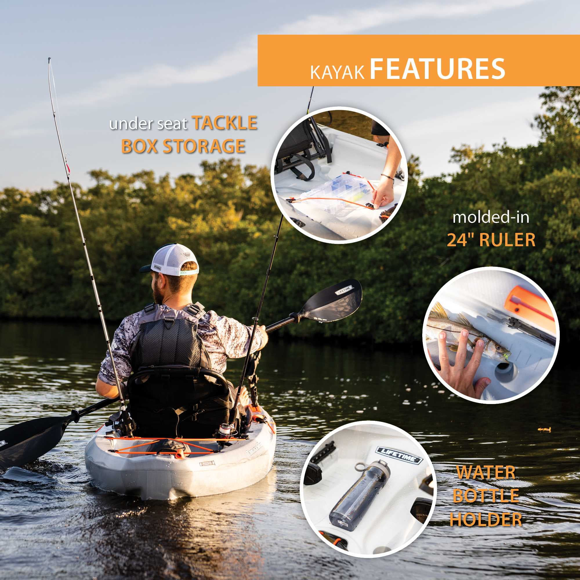 Lifetime Tamarack Pro-Comfort Sit-On-Top Kayak with Paddle (Black, 10 ft 3 in) sv8ds