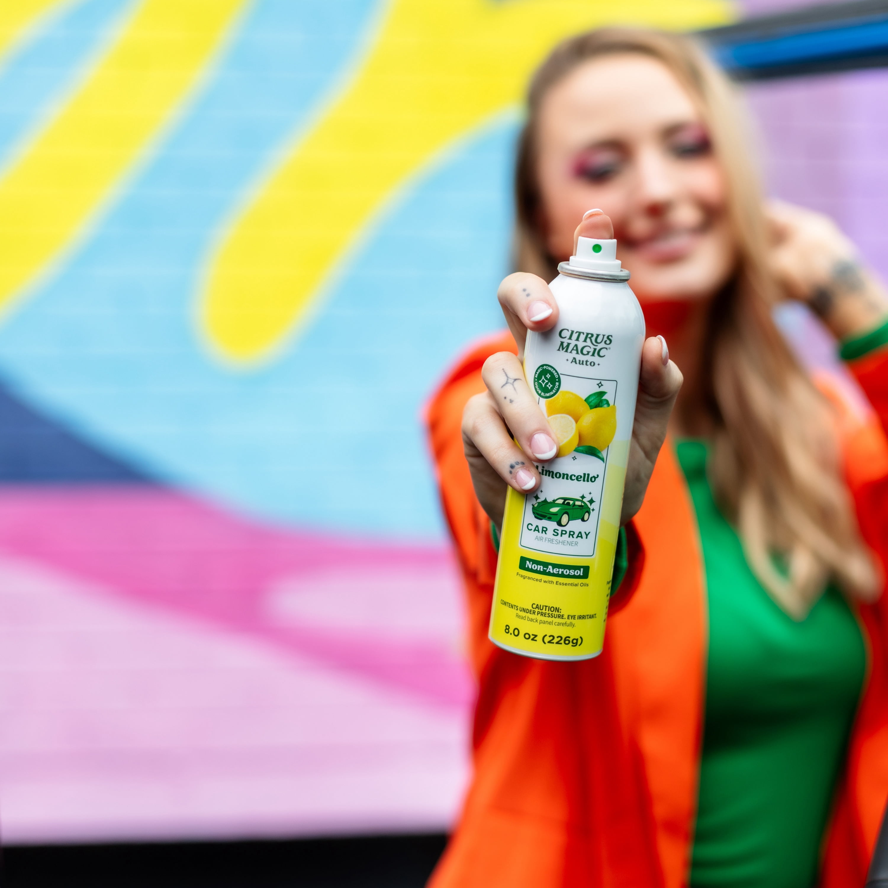Citrus Magic Auto Odor Eliminating Air Freshener Spray, Limoncello (8 fl oz) k3mj0
