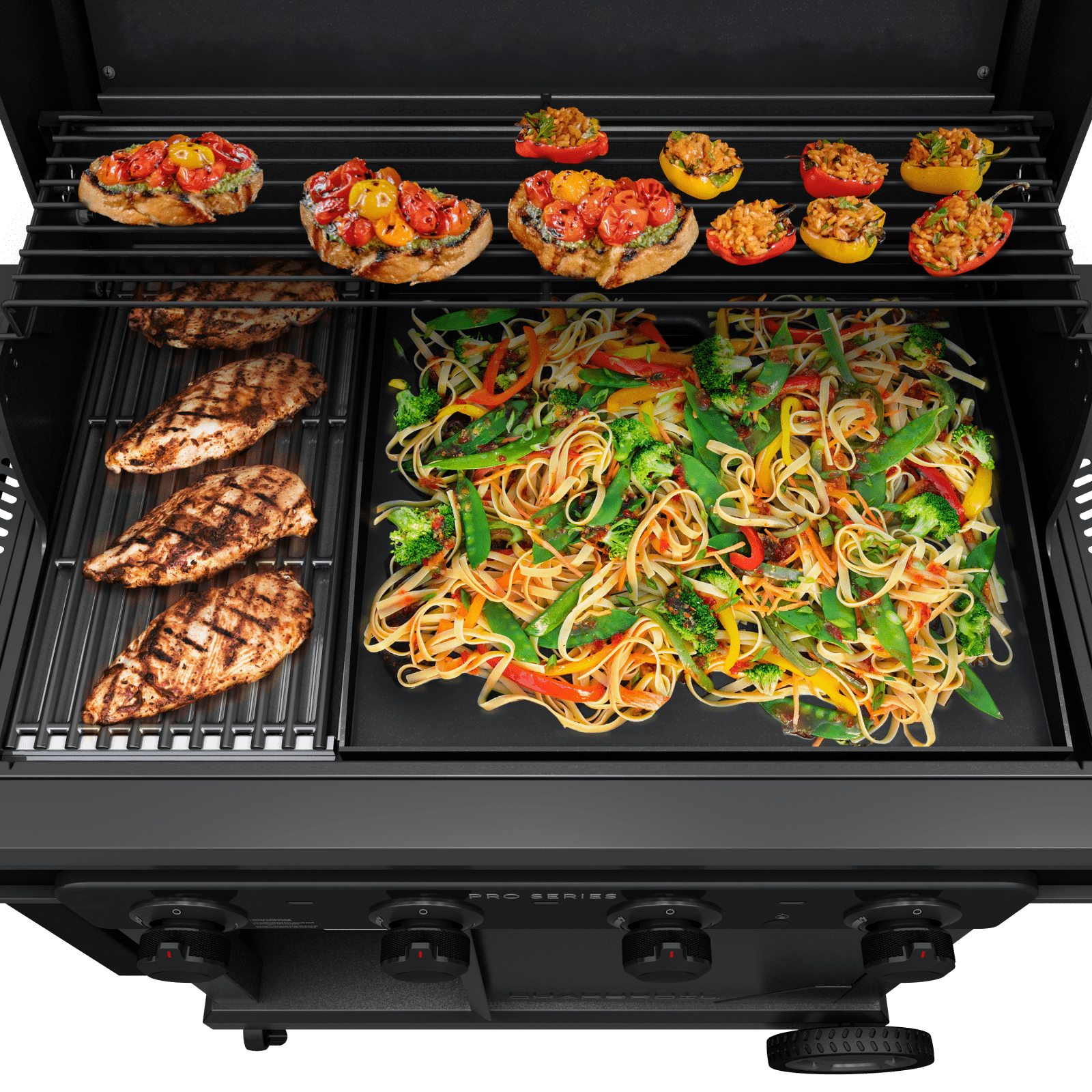 Charbroil Pro Series 4-Burner Gas Grill and Griddle (Black, 535 sq in) tmz0p