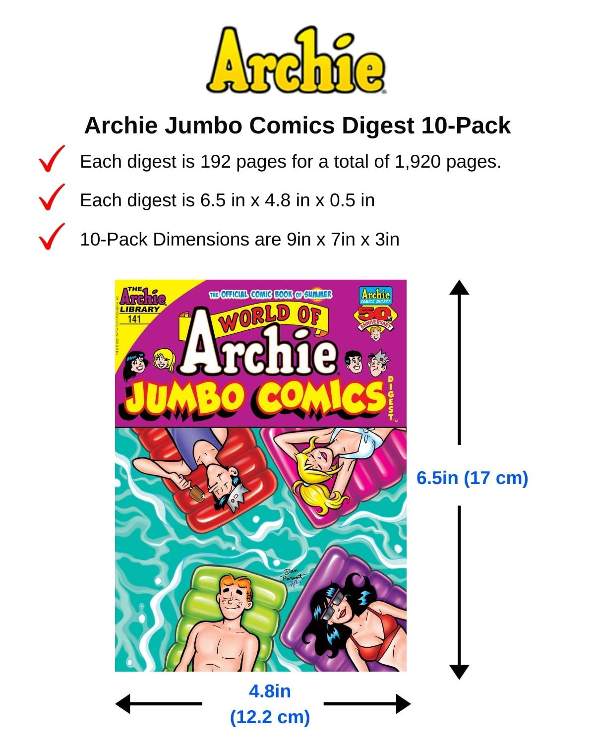 Archie Comics Digest Value Bundle (10-Pack, 4.75 in x 6.5 in) weffc