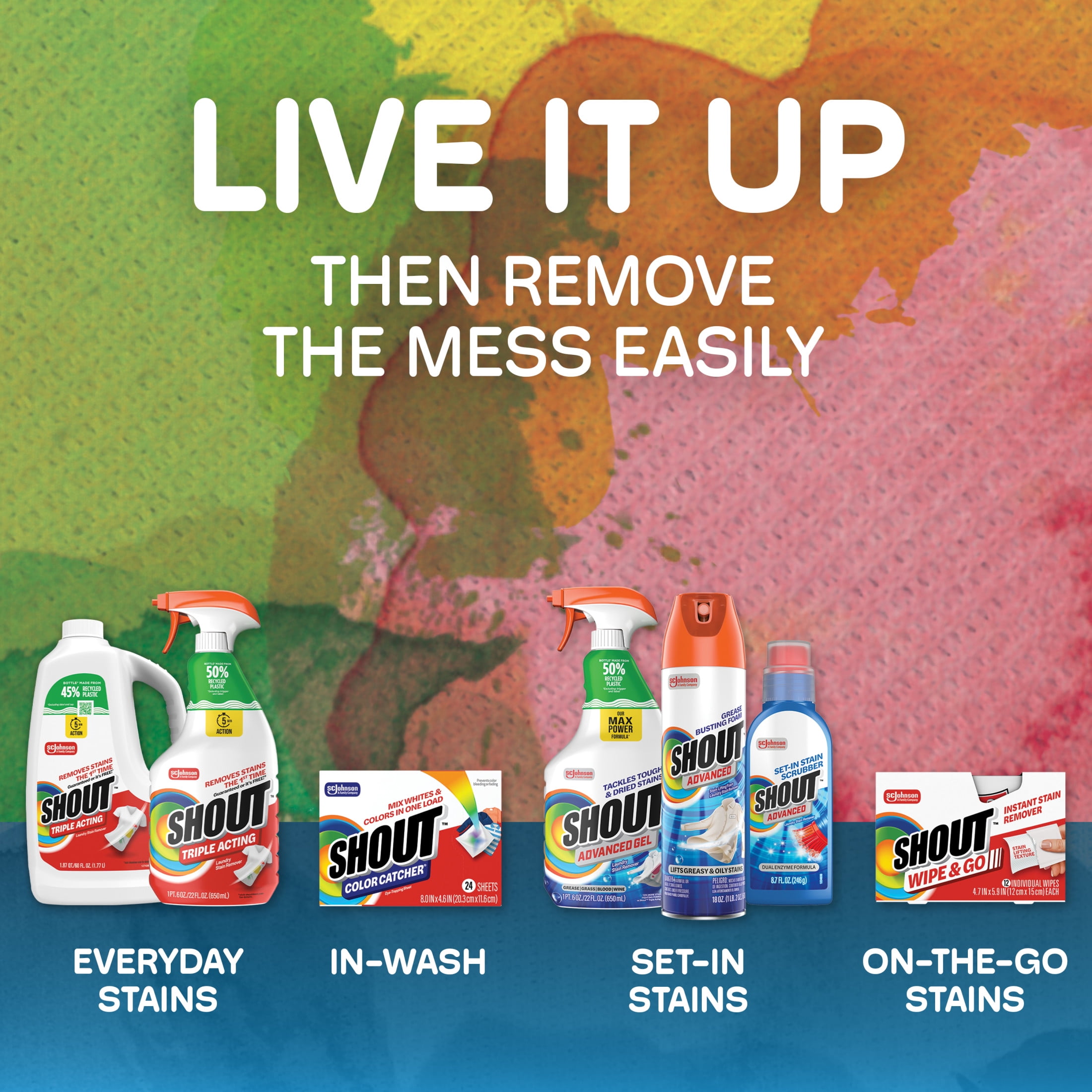 Shout Advanced Laundry Stain Remover, Ultra Concentrated Gel with Built-in Scrubbing Brush (8.7 oz) 24m4m