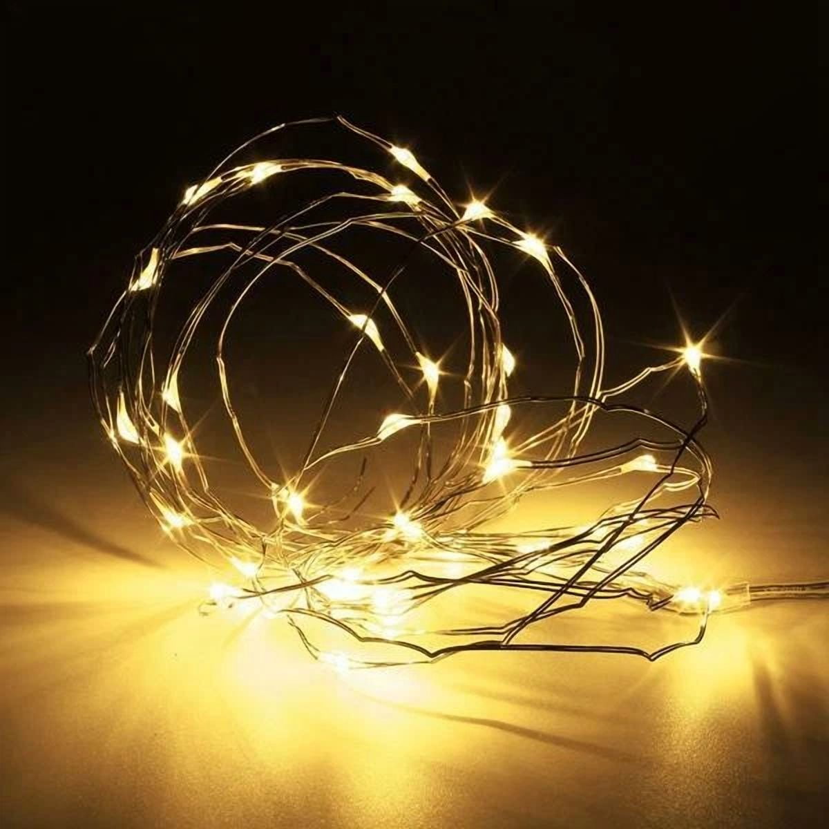 YANI LED Fairy String Lights, Warm White Decorative Lighting with Timer (6 ft) kclkg