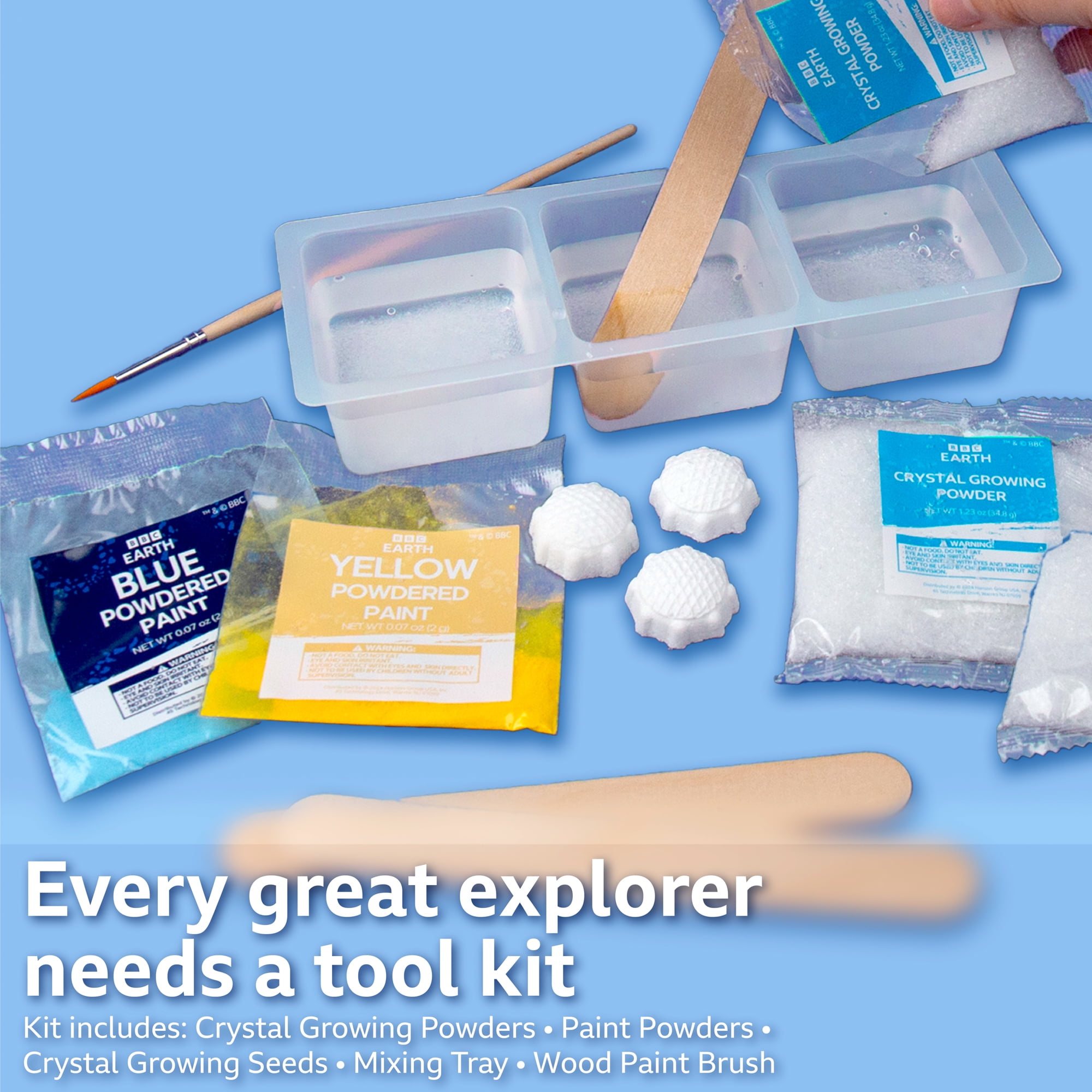 BBC Earth Science Crystal Growing Kit, STEM Chemistry Experiment Set for Kids and Teens (Multi-Color, 3-Pack) gqnwt