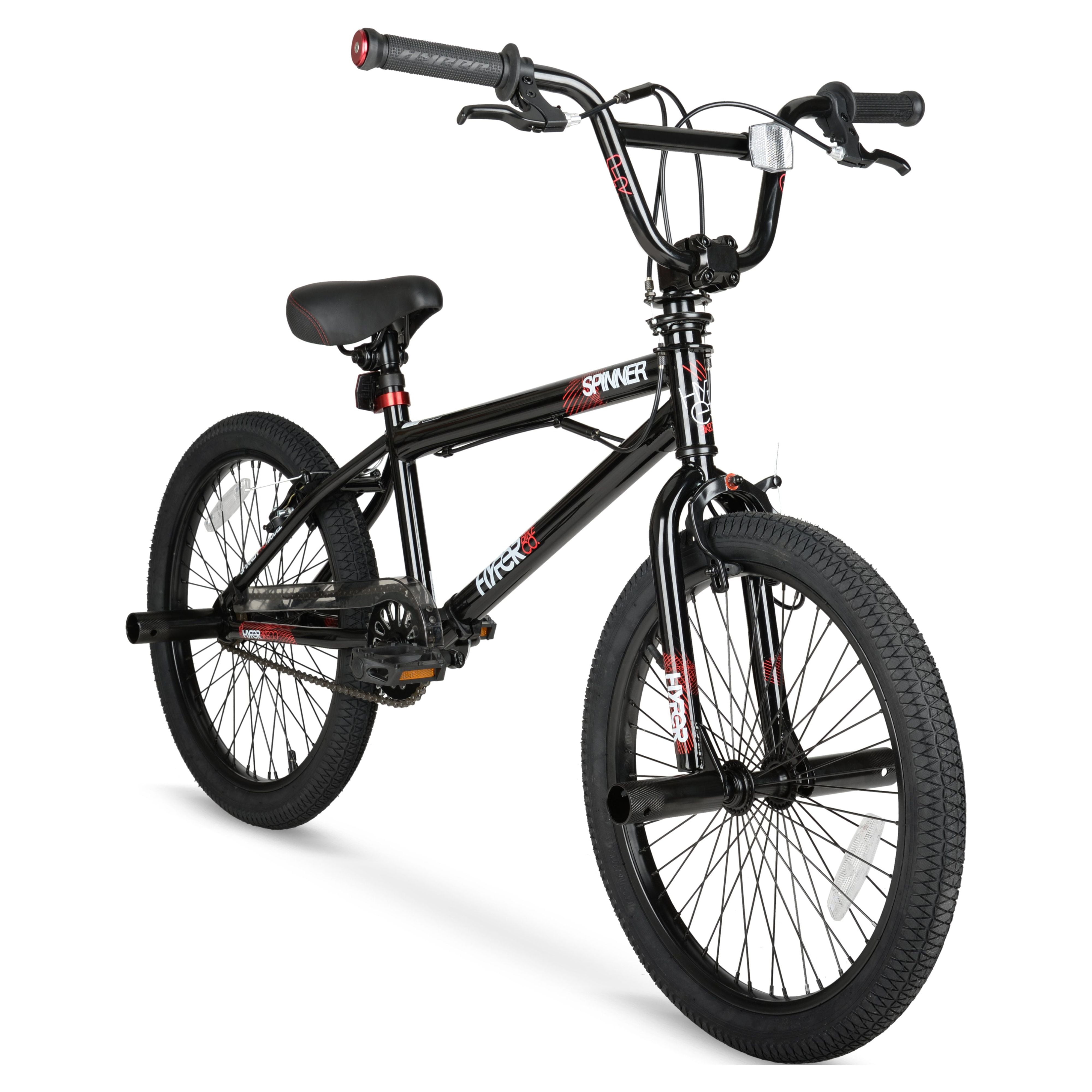 Hyper Bicycles 20 in Spinner BMX Bike, Durable Steel Frame with Pegs (Black, 20 in) 8985v