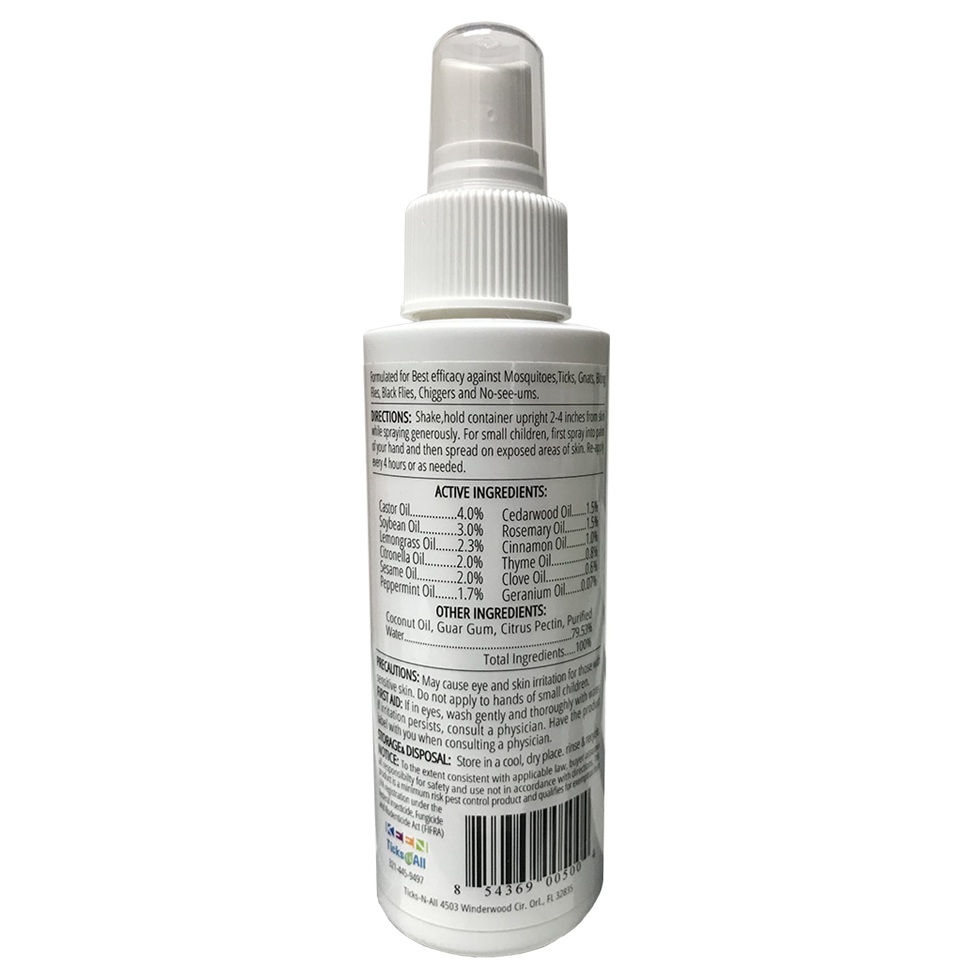 TICKS N ALL All Purpose Insect Repellent (Natural Formula, 4 oz) dtejw