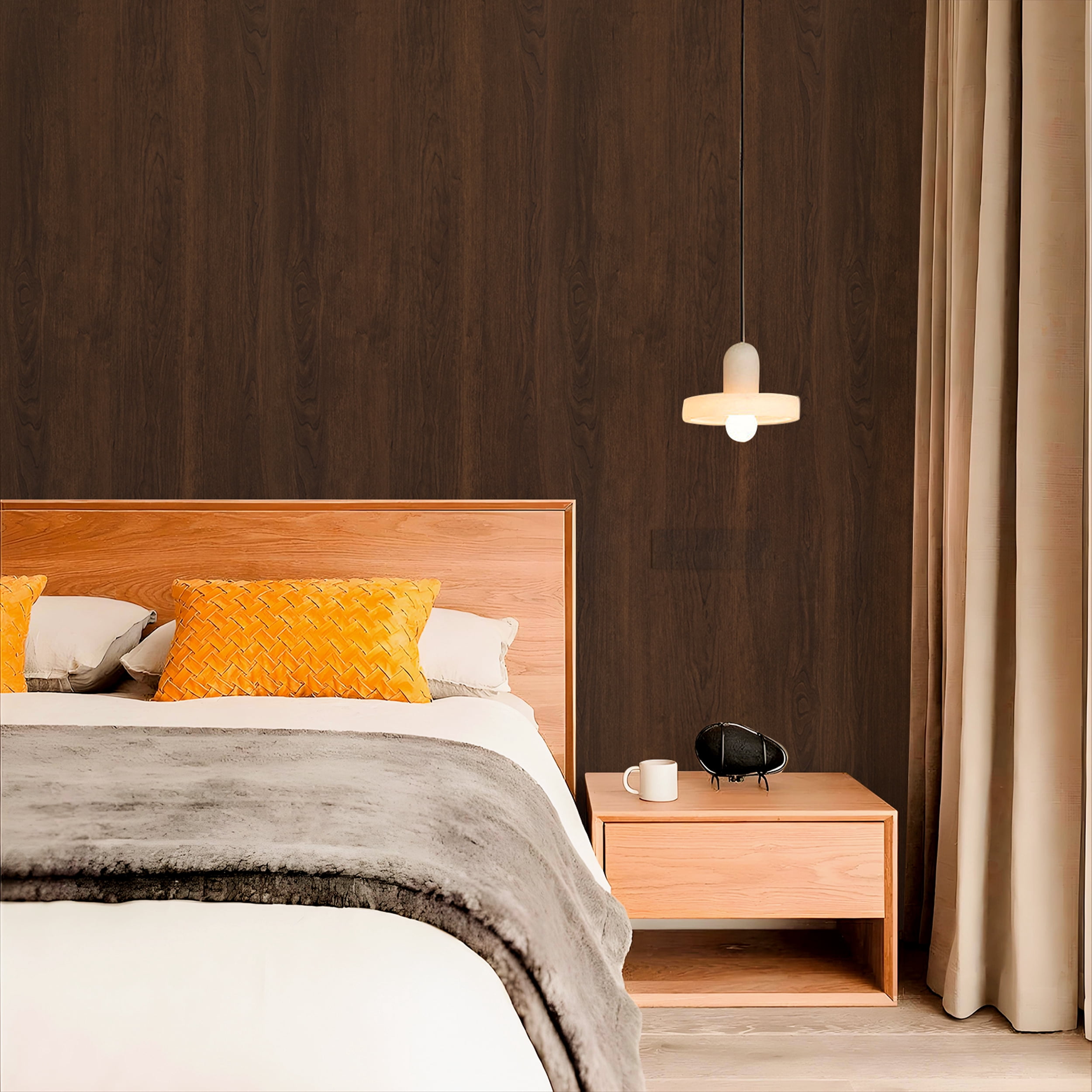 Abyssaly Wood Peel and Stick Wallpaper, Removable Self-Adhesive Vinyl for Furniture and Wall Decor (Brown, 17.7 in x 118 in) mt7gb