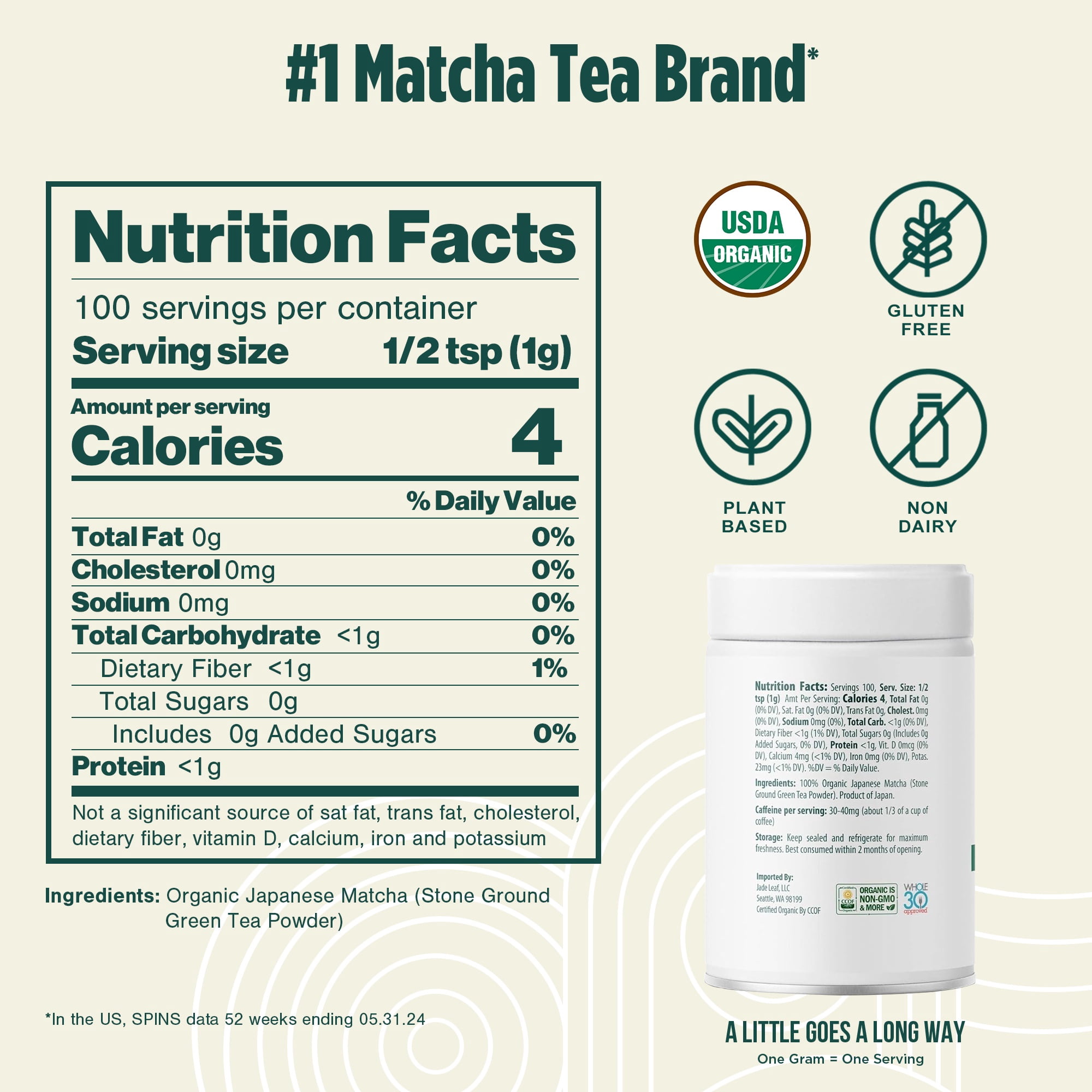 Jade Leaf Organic Ceremonial Grade Matcha Powder, Teahouse Edition (Green, 3.53 oz) xip98