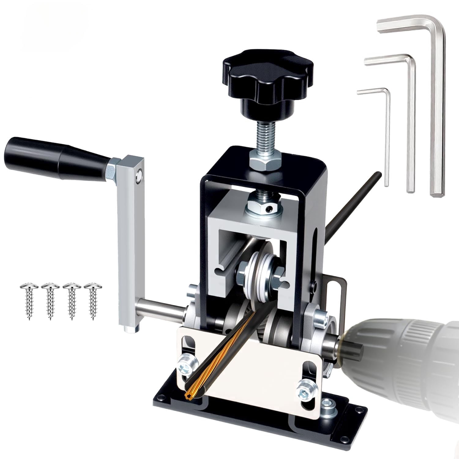 Generic Manual Wire Stripper Machine, Drill-Powered & Hand Crank for Copper Recycling (0.06 in to 1 in) xza8y