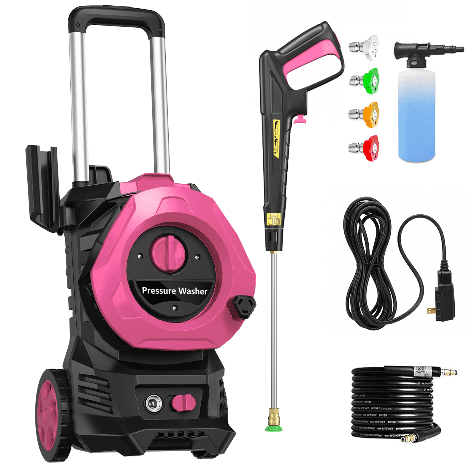 PANRANO 4200PSI 2.5GPM Electric Pressure Washer with Foam Cannon and 25ft Hose (Black, 1 Unit) urypq