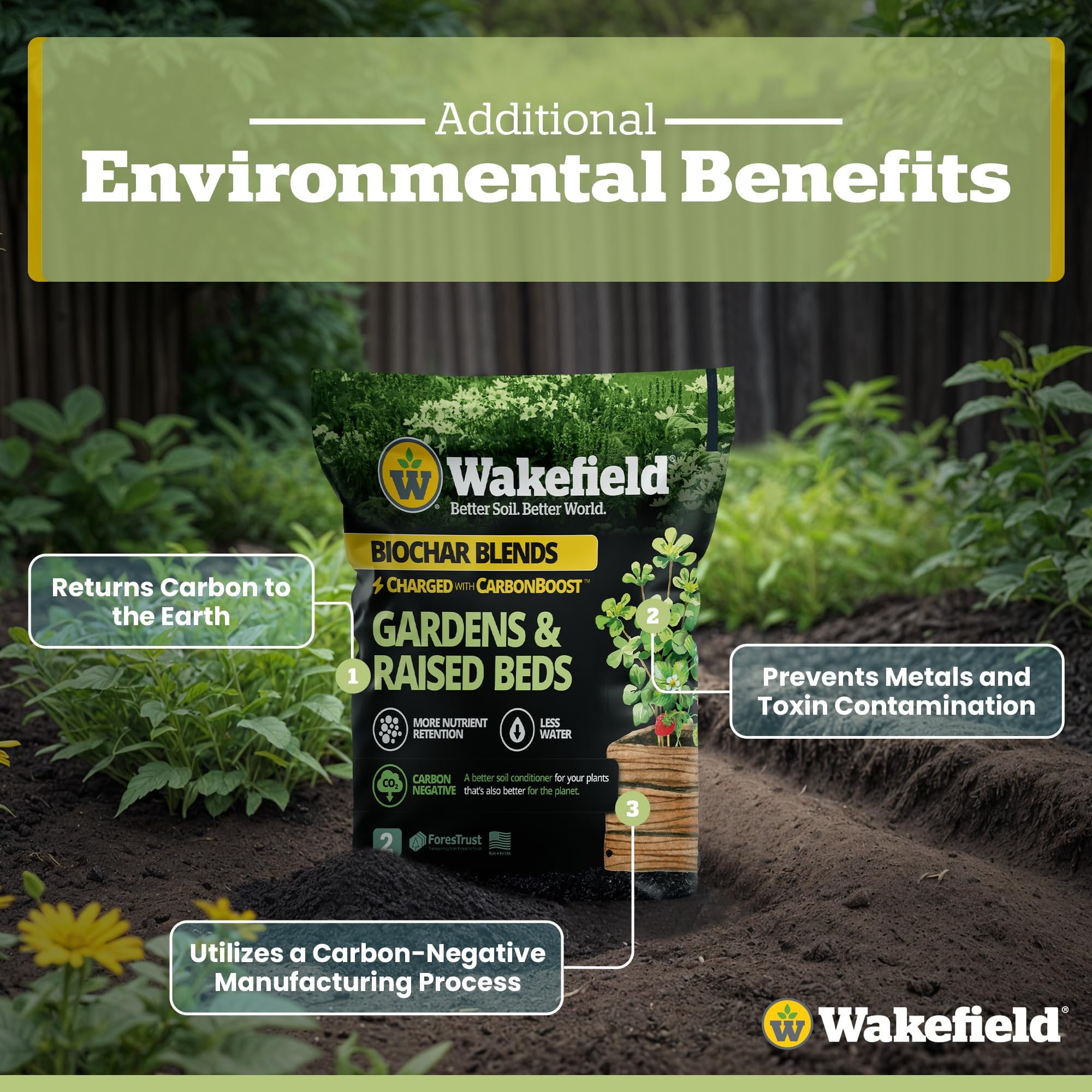 Wakefield Biochar Blend Garden Soil with CarbonBoost (2 Quarts) 7yhw2