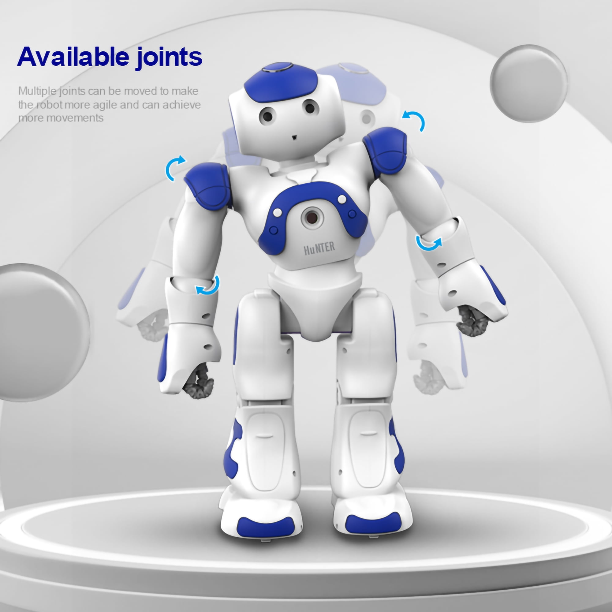 BABYLTRL Smart Remote Control Robot Toy, Interactive Programmable Robot with Voice and App Control (Blue, 19 in) hskco