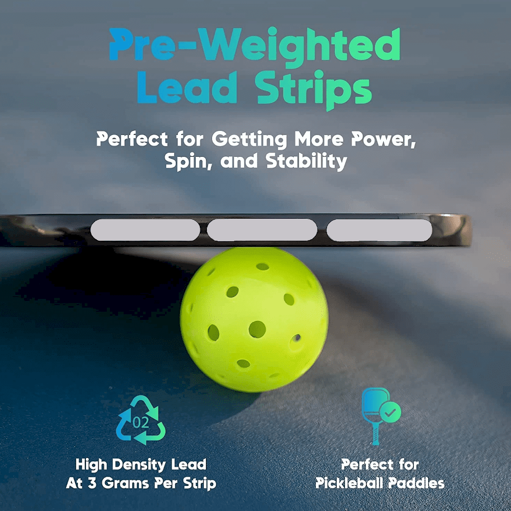 IVASKY Pickleball Paddle Lead Tape, Weighted Balance Strip for Power and Control (Silver, 10 Pack) nlo46