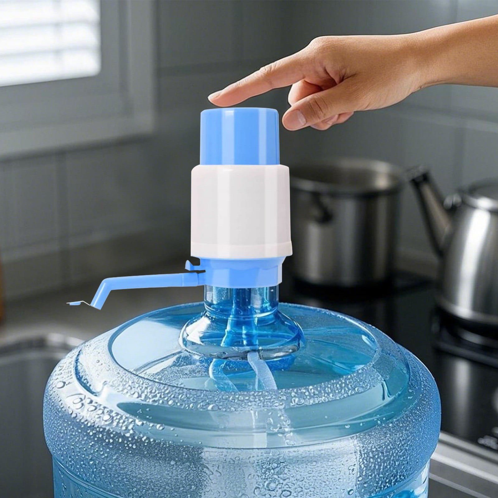Rmncdg Manual Hand-Operated Water Dispenser Pump for 5-Gallon Jugs (Light Blue, 1 Pack) yg57h
