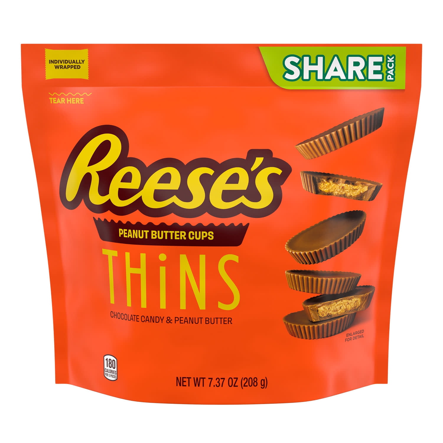 Reese's Thins Chocolate Peanut Butter Cups Candy (Milk Chocolate, 7.37 oz) bokzw