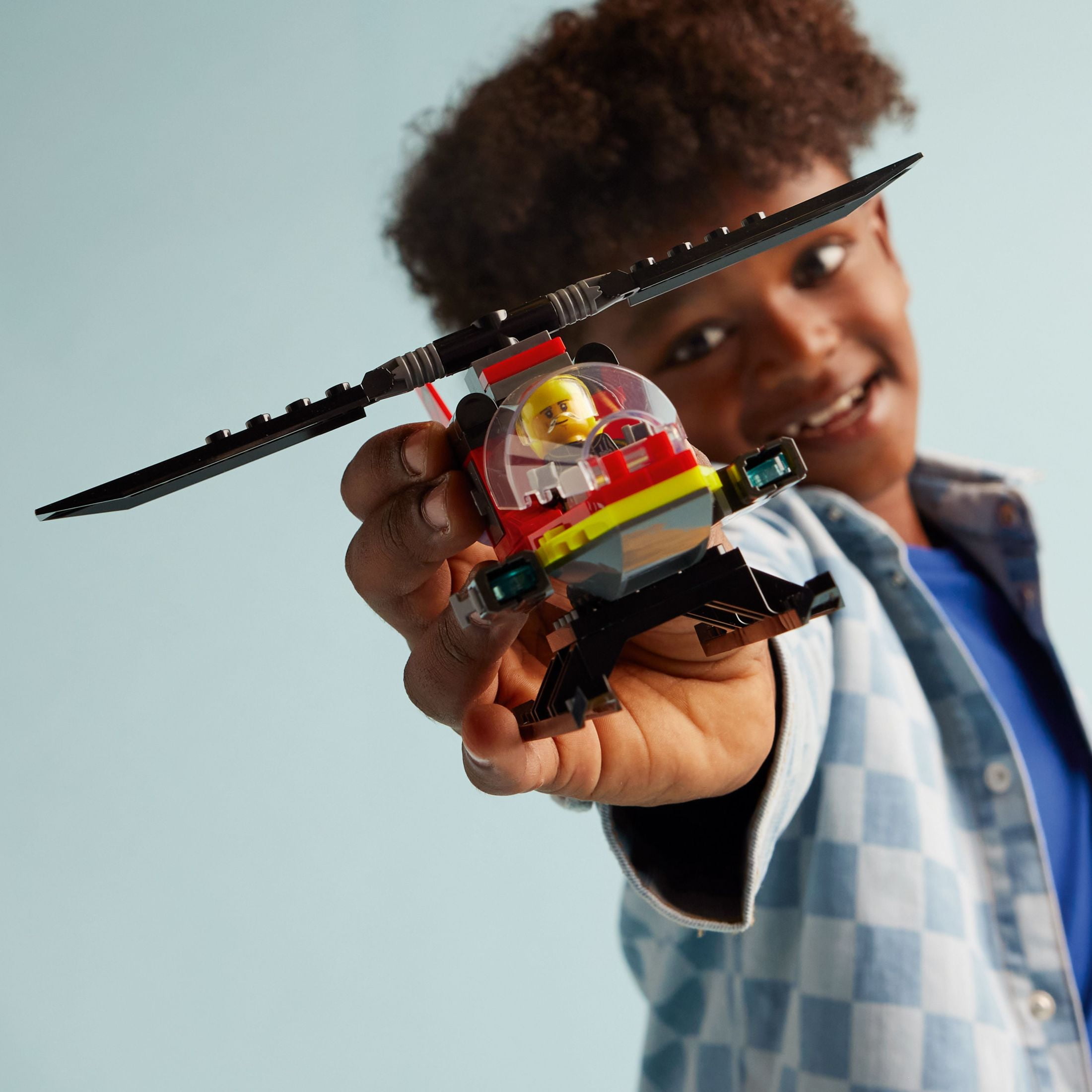 LEGO City Fire Rescue Helicopter Building Set with Firefighter Pilot Minifigure (85 Pieces) r0081