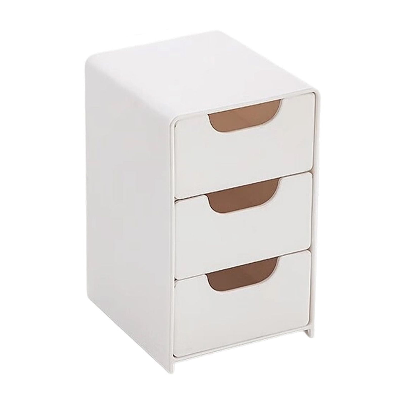 Gnmfd Plastic Drawer Storage Organizer, Stackable Sliding Cabinet for Kitchen, Bathroom, and Office (White, 12 in x 8 in x 6 in) 5a7if