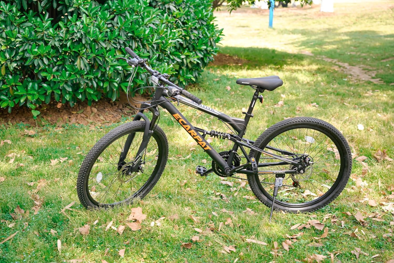 Ambifirner 26 in Mountain Bike, 21-Speed Steel Frame MTB with Dual Disc Brakes and Shock Absorbing Fork (Blue, 26 in) sg7o5