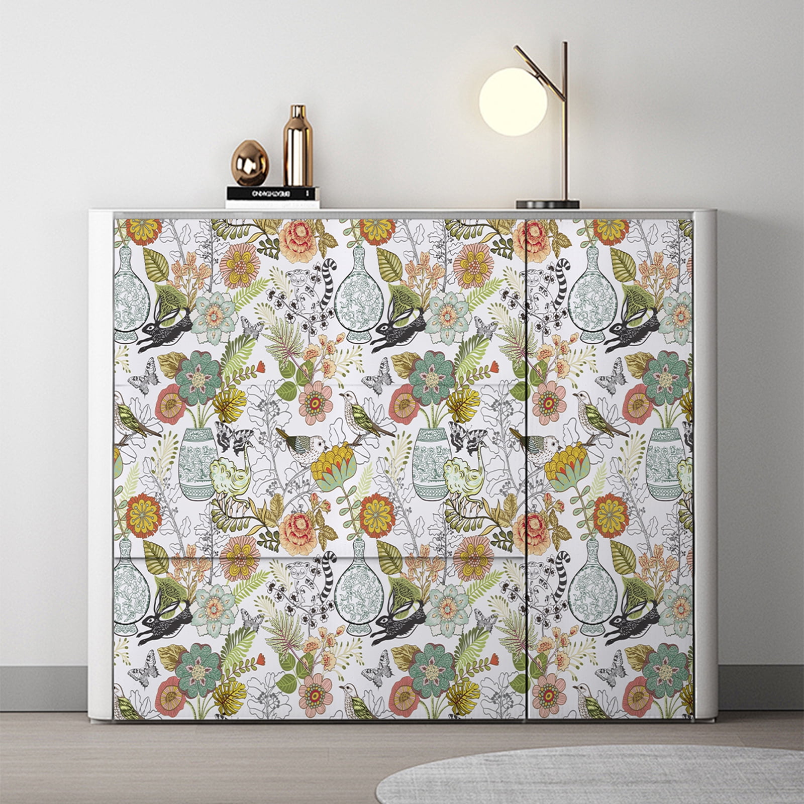 Abyssaly Floral Peel and Stick Wallpaper, Removable Vinyl Contact Paper for Home Decor (Floral, 17.7 in x 393.7 in) 99koh
