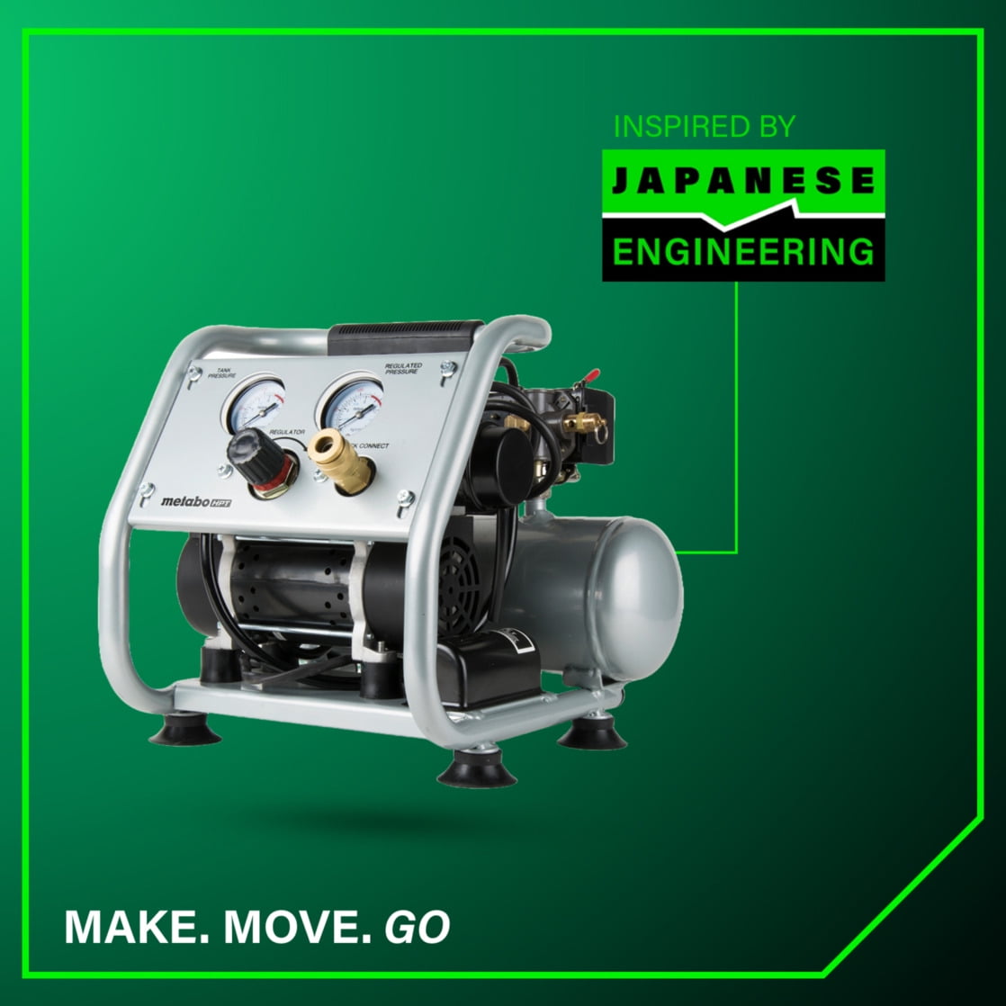 Metabo HPT Quiet Oil-Free Air Compressor (1 gal, 25.2 lb) s1edh