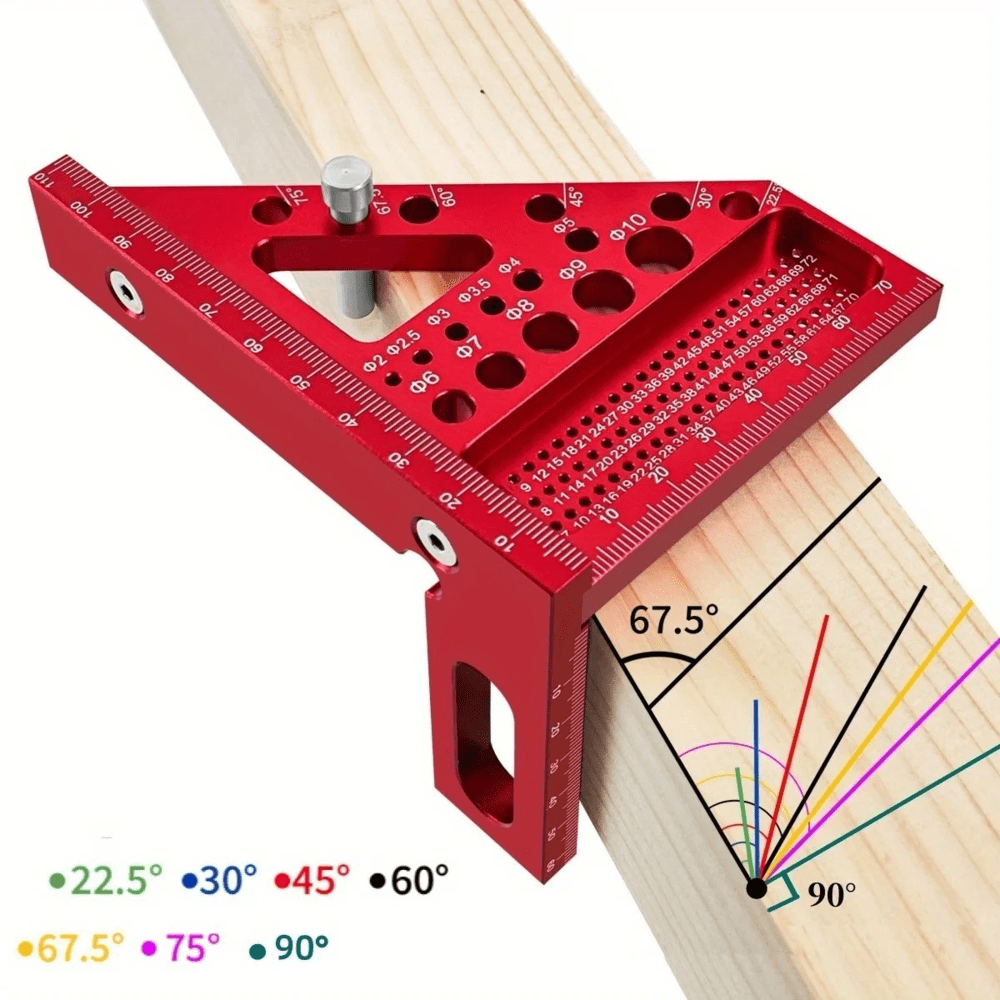 MAOKA Woodworking Square Protractor 3D Multi-Angle Measuring Ruler (Blue, 7.09 in x 7.87 in x 1.18 in) 31suu