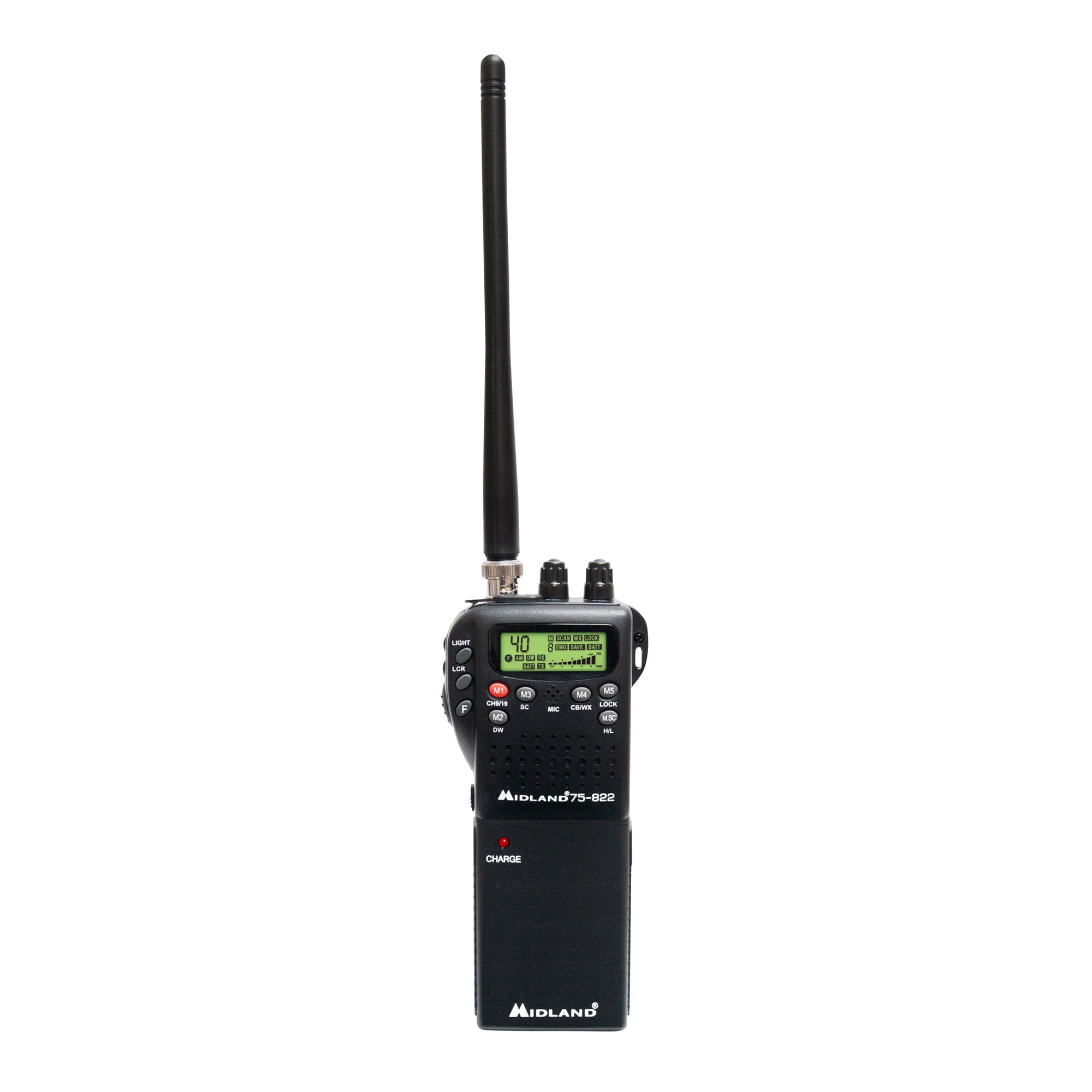 Midland 75-822 40-Channel Handheld CB Radio with Mobile Adapter (Black, 1 Pack) vag9z