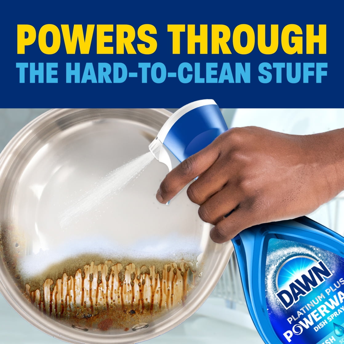 Dawn Powerwash Dish Spray, Grease-Removing Dishwashing Liquid, Fresh Scent (1 Starter Kit, 16 fl oz) b3z3p