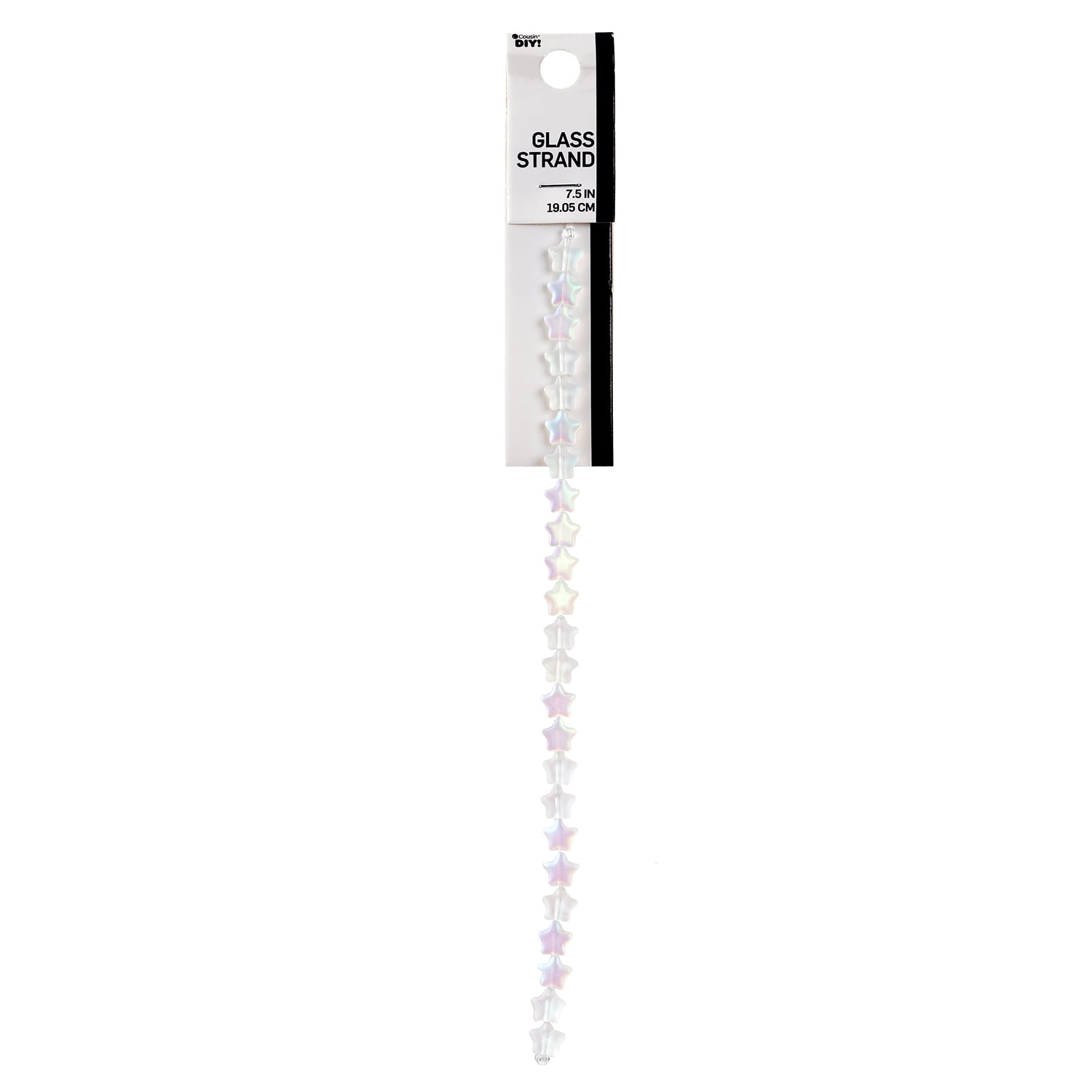 CousinDIY Frosted Opalescent Star Glass Beads for Jewelry Making (Clear, 2 Pack, 7.5 in Strand) a6d47