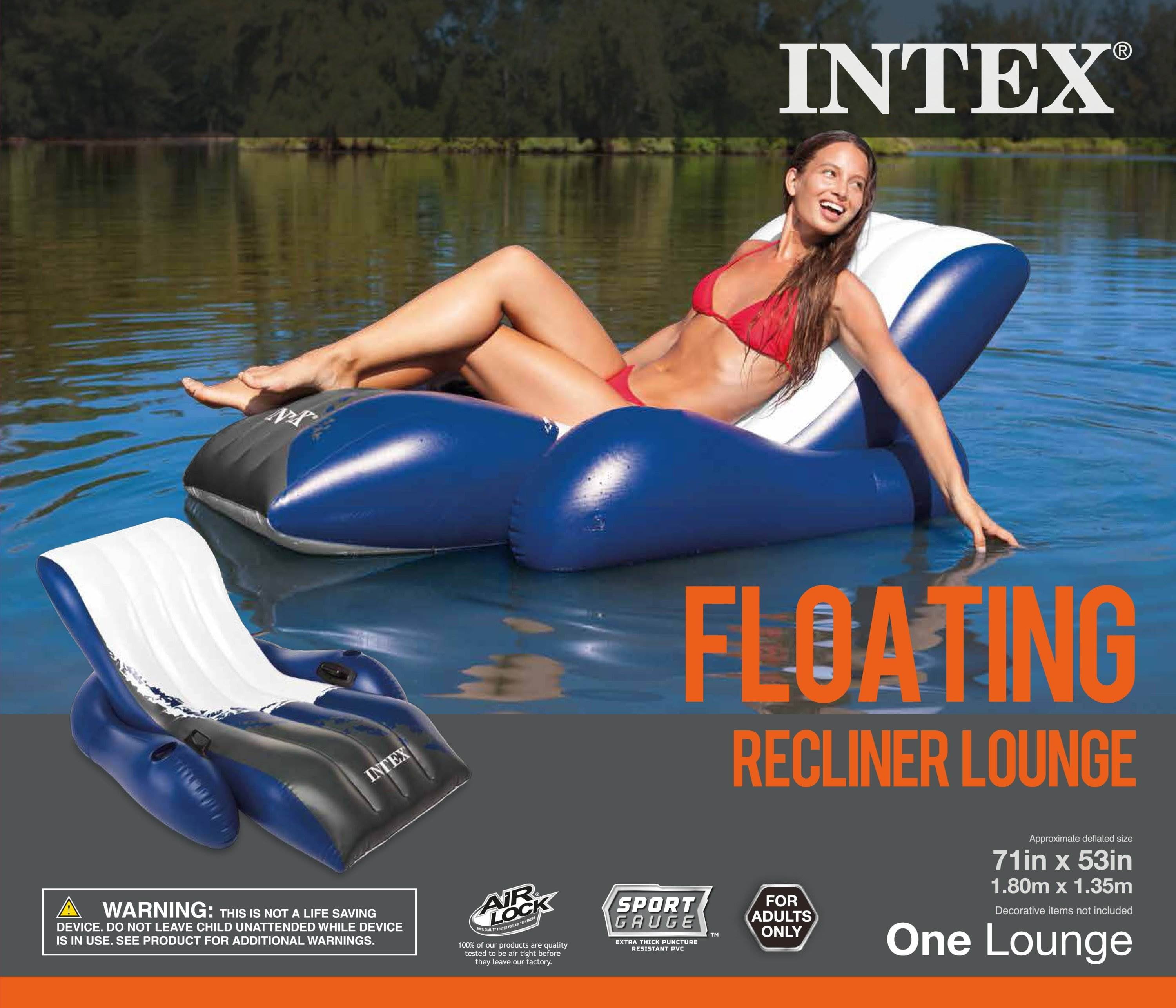 Intex Ultra XTR Above Ground Swimming Pool Set with Floating Loungers and Inflatable Cooler (16 ft x 48 in) ib2h3