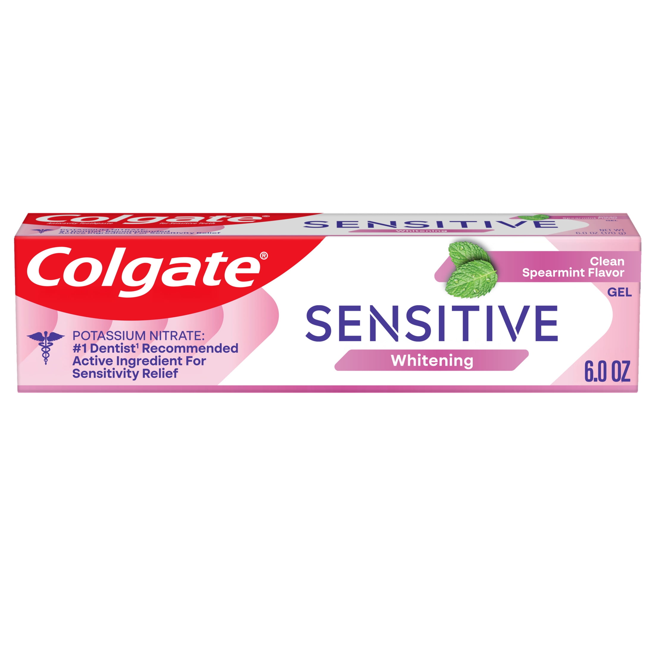 Colgate Sensitive Whitening Toothpaste Gel, Cavity Protection and Enamel Repair (Spearmint, 6 oz) ina72