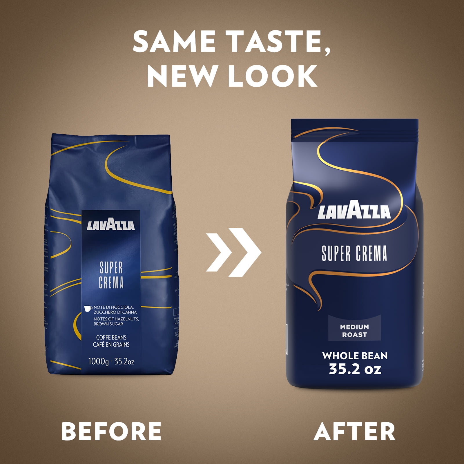 Lavazza Super Crema Whole Bean Coffee, Medium Roast, Arabica and Robusta Blend (4.4 lb Total) p4uu4