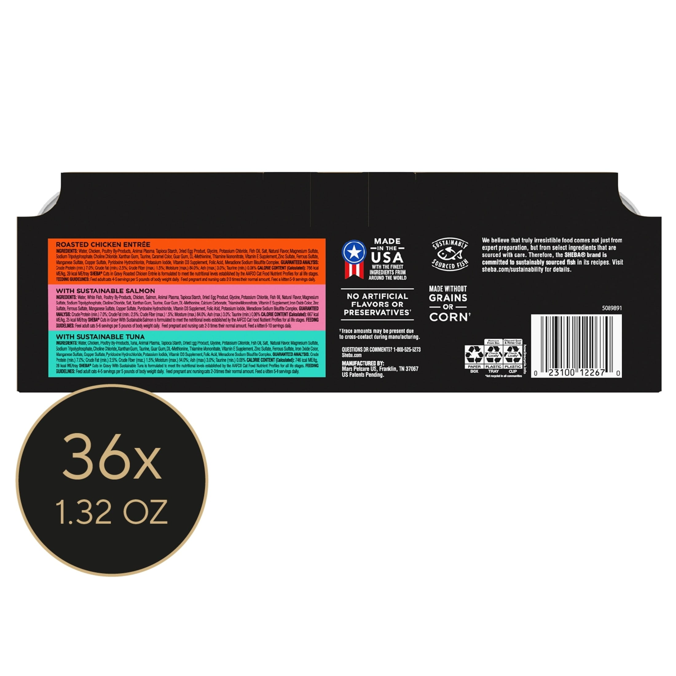 SHEBA Wet Cat Food Cuts in Gravy with Sustainable Tuna (2.6 oz Twin-Pack) 4p4ls