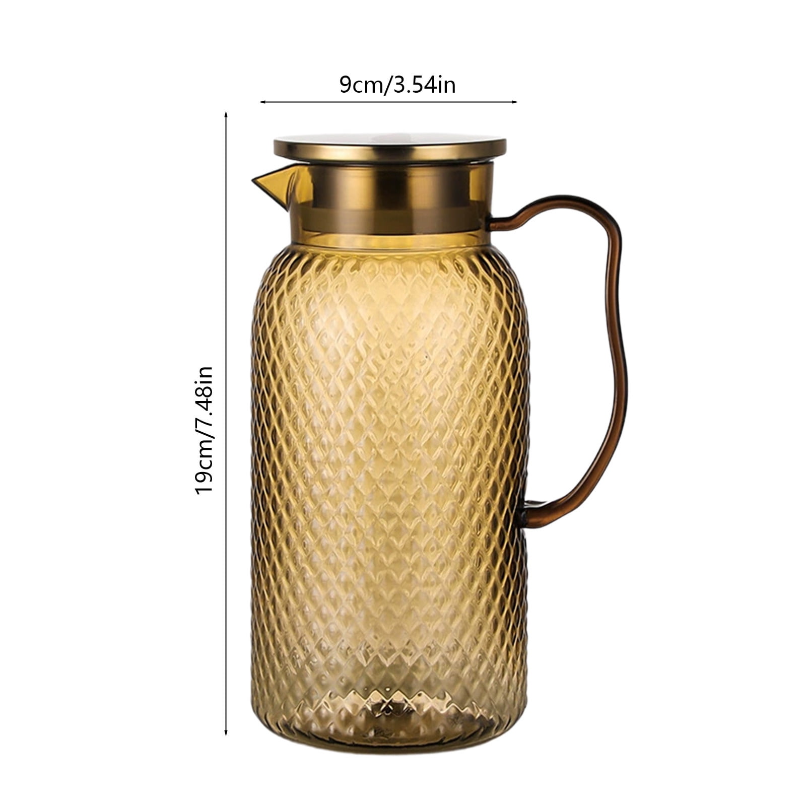 TIITSTOY Acrylic Beverage Pitcher Heat-Resistant Fruit Tea Server (Brown, 64 fl oz) e4v8e