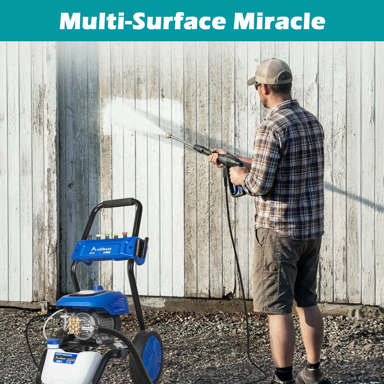 ANLIBATT 3200 PSI Electric Power Pressure Washer with Brushless Motor (1.7 GPM, 25 ft Hose) j2m81