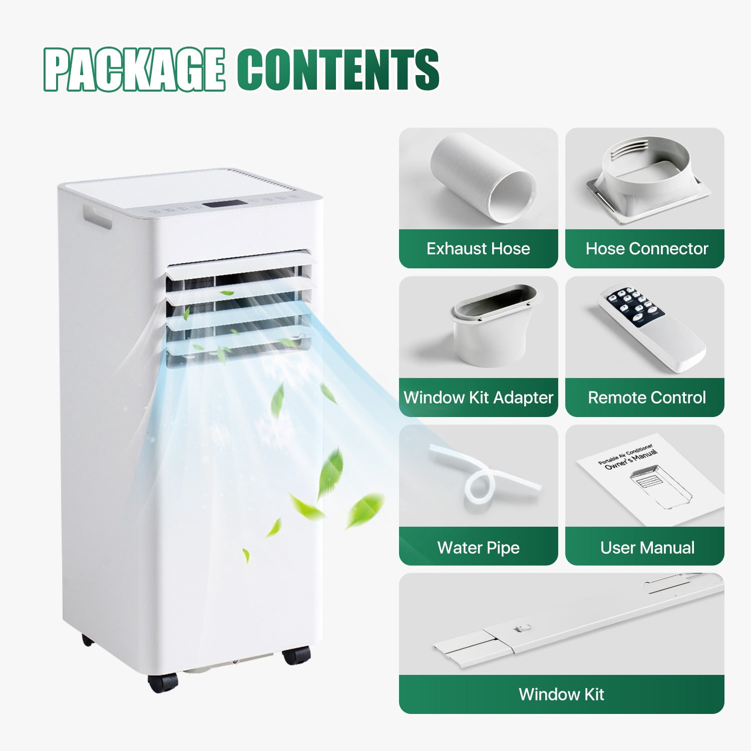 BaPiPro 10000 BTU Portable Air Conditioner with Heat Function (White, 250 sq ft) fg655