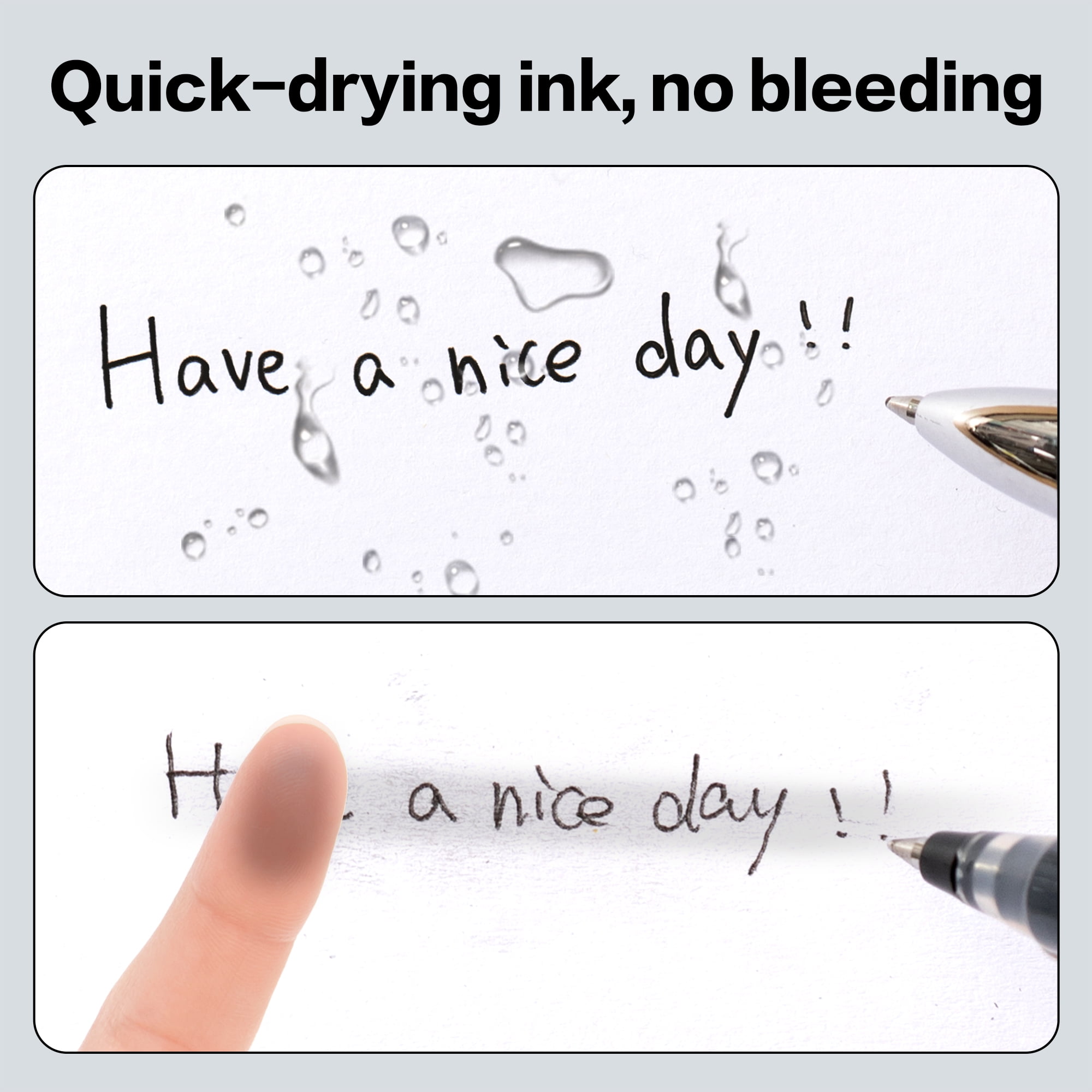 Deli Gel Pens Set with Refills, Smooth Writing Fine Point 0.03 in, Quick-Dry Ink (Black, 36 Pack) 4xw1c