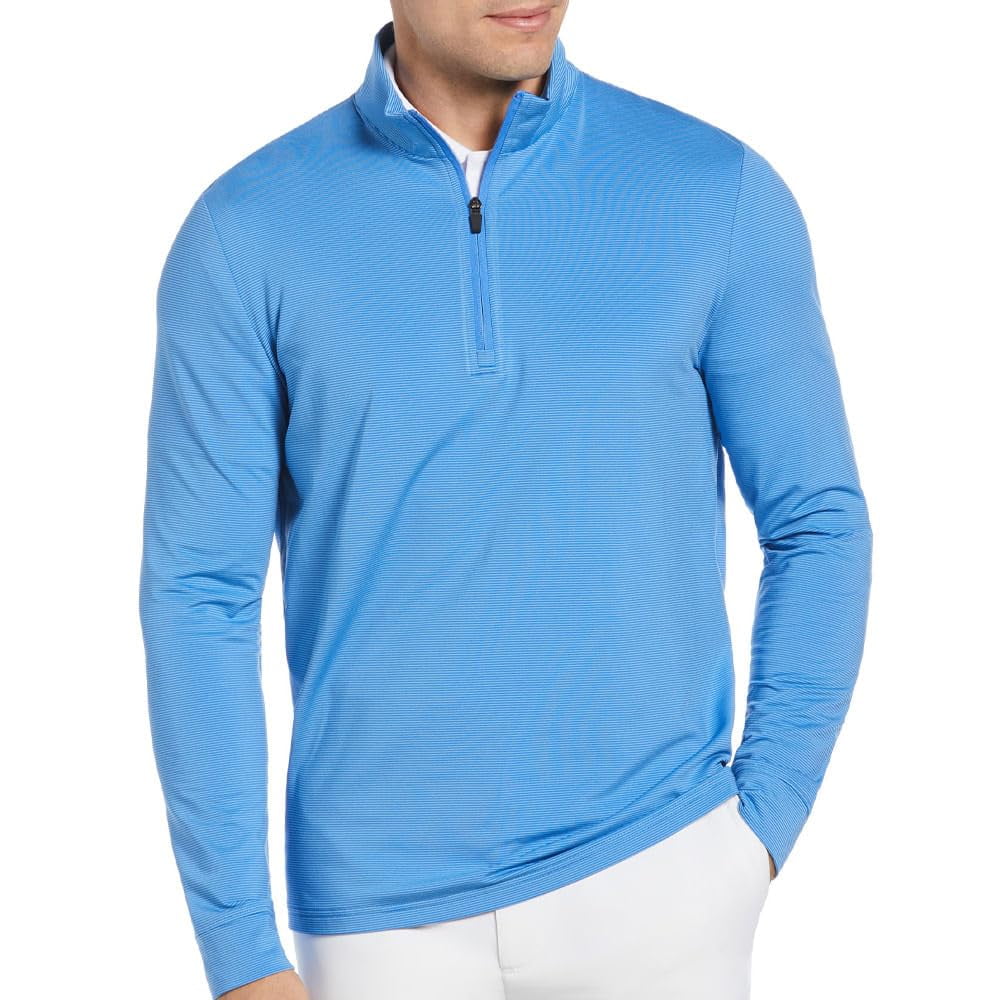 Ben Hogan Men's Feeder Stripe 1/4 Zip Pullover Performance Outerwear (Palace Blue, Small) zgsy7