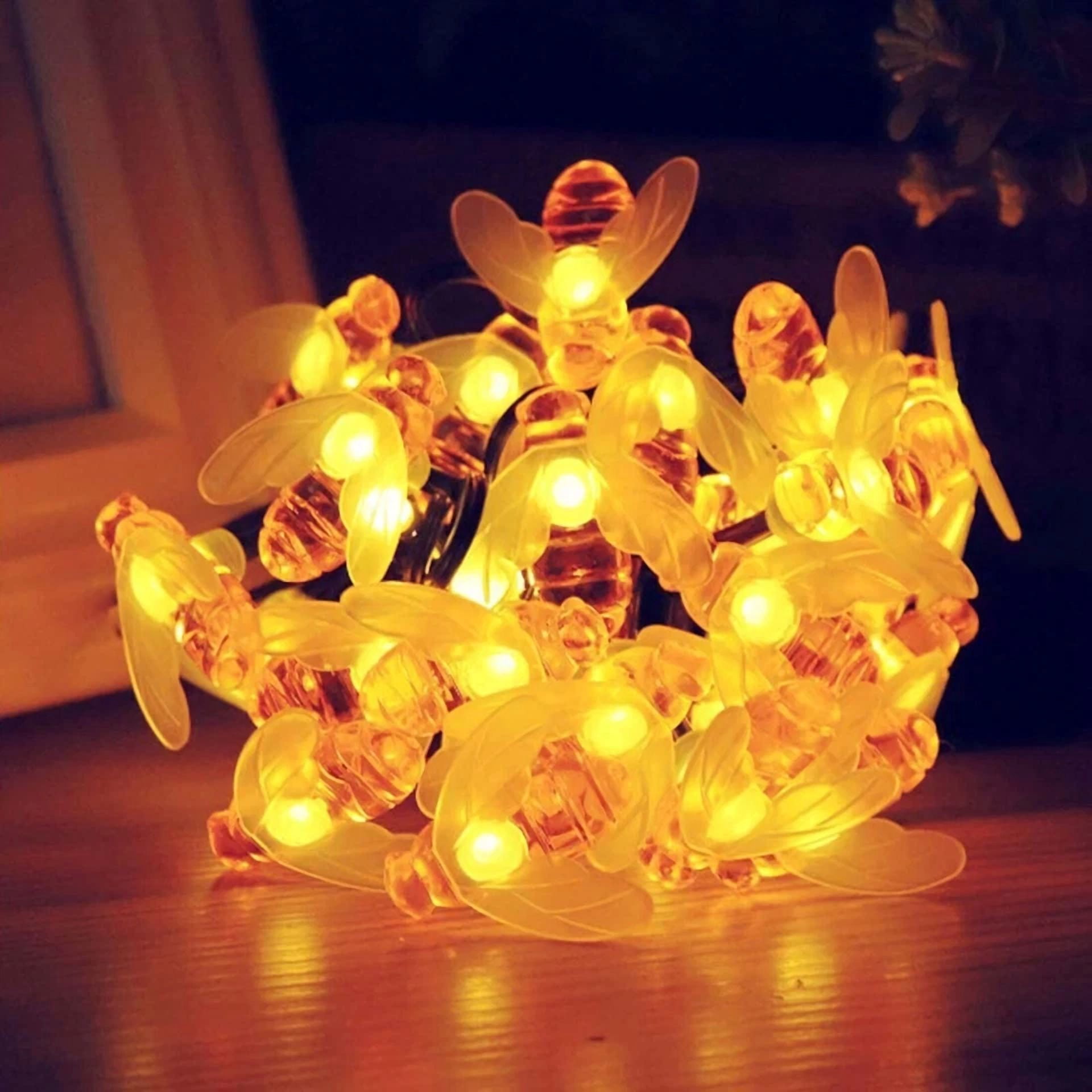 Purely Elizabeth Solar String Lights Bumblebee Garden Decor (Warm White, 19.7 in) y8qz9