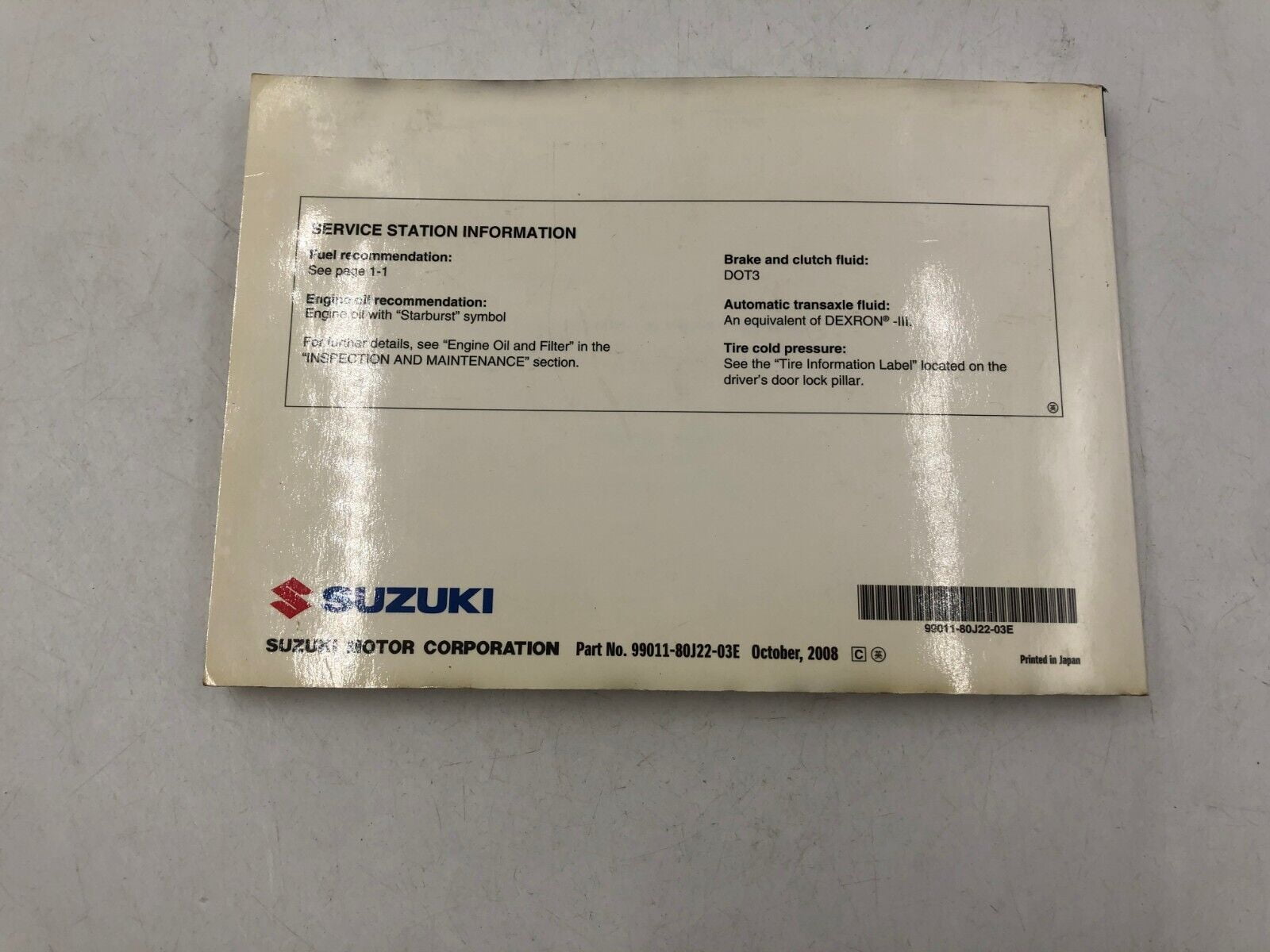 Suzuki 2009 SX4 Owners Manual Handbook Set with Protective Case (OEM) 8t3vc
