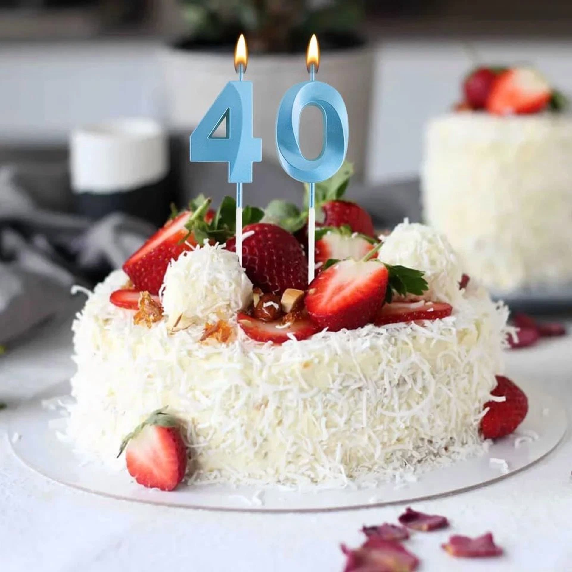 VAULT 40th Birthday Party Decoration Set (Cake Topper, Candles, and Sparkler) e6nnc