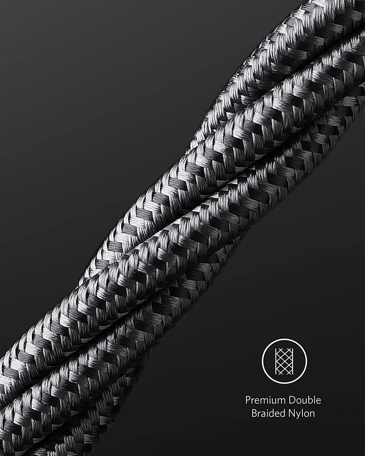 Anker 333 USB-C to USB-C Charging Cable (100W, High-Speed, Braided Nylon) (Black, 6 ft, 2-Pack) dbmvp