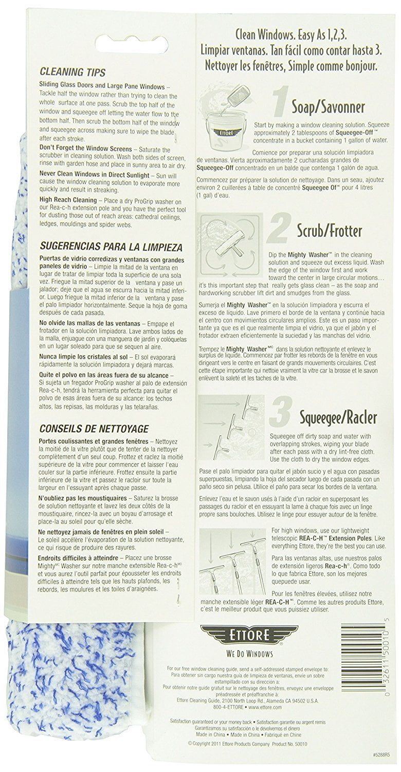 Ettore Mighty Window Squeegee with Ergonomic Handle (10 in) bcc6k