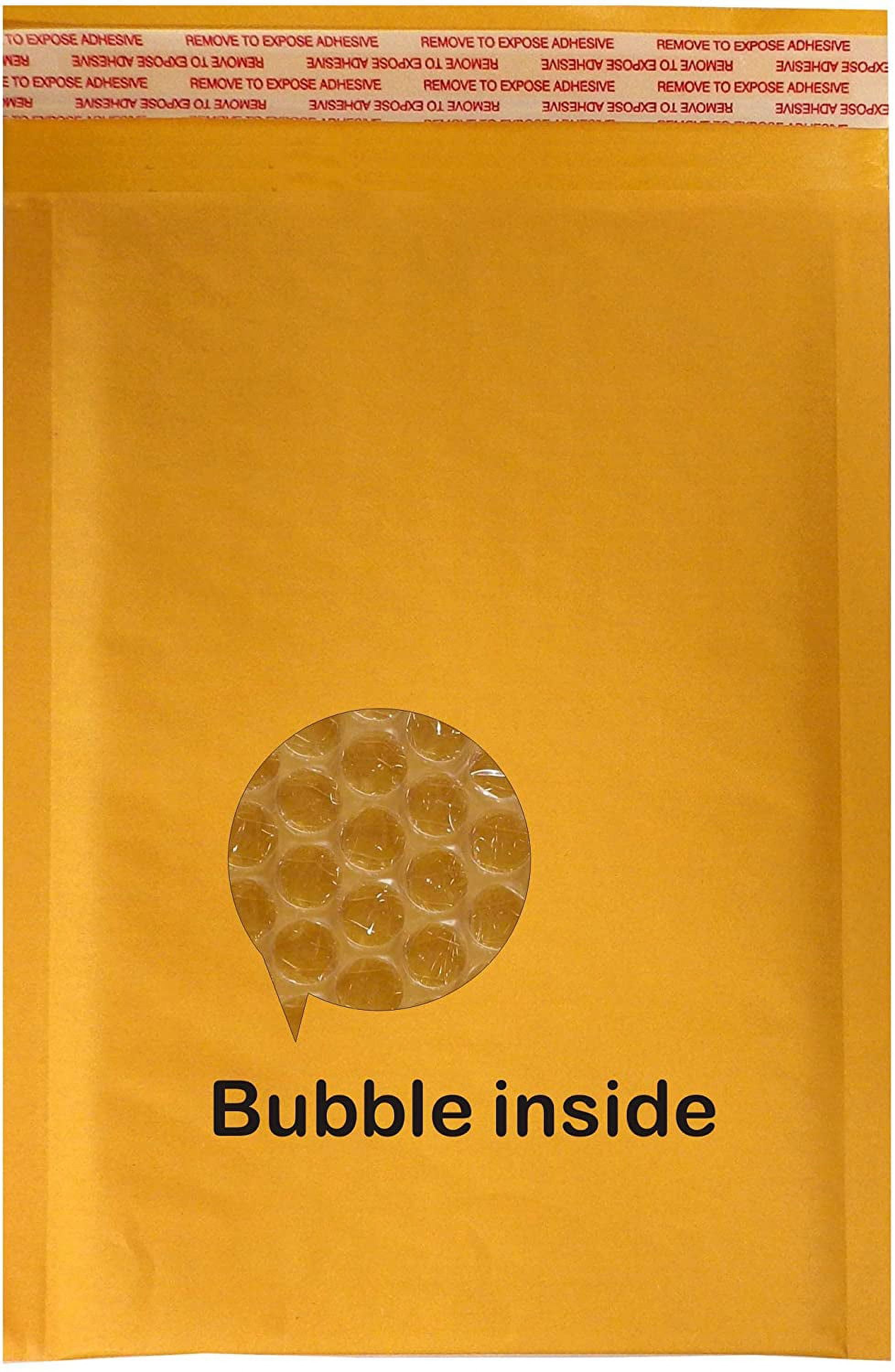 Yens Kraft Bubble Mailers, Protective Shipping Envelopes for Packaging (Yellow, 14.25 in. x 19 in., 5-Count) 4tes1