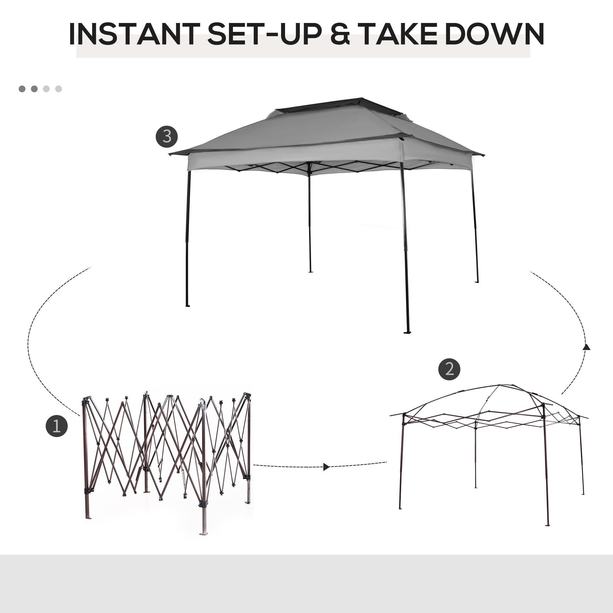ZHISHENG Pop Up Canopy Tent, Outdoor Patio Gazebo Shelter with Removable Netting (Light Gray, 11 ft x 11 ft) v9hcn
