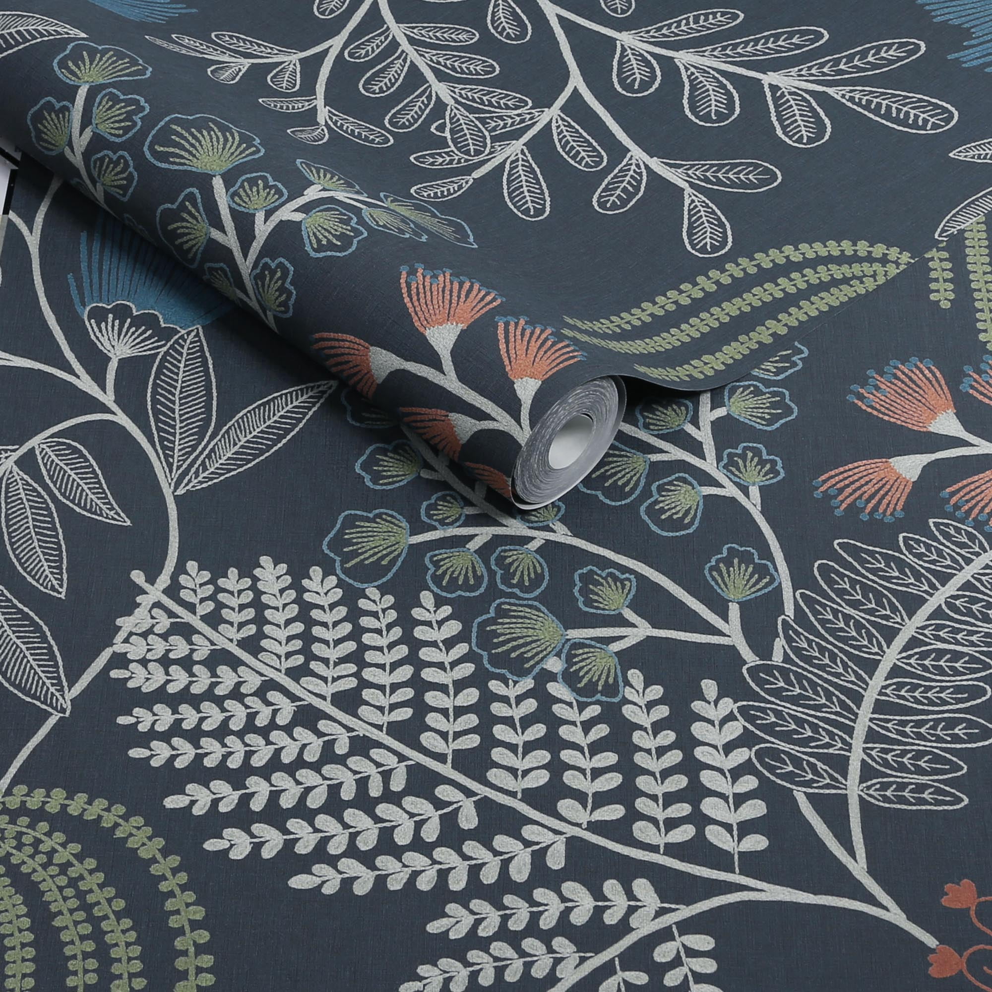 Superfresco Easy Richmond Navy Wallpaper (Navy, 20.5 in x 33 ft) 41sfl