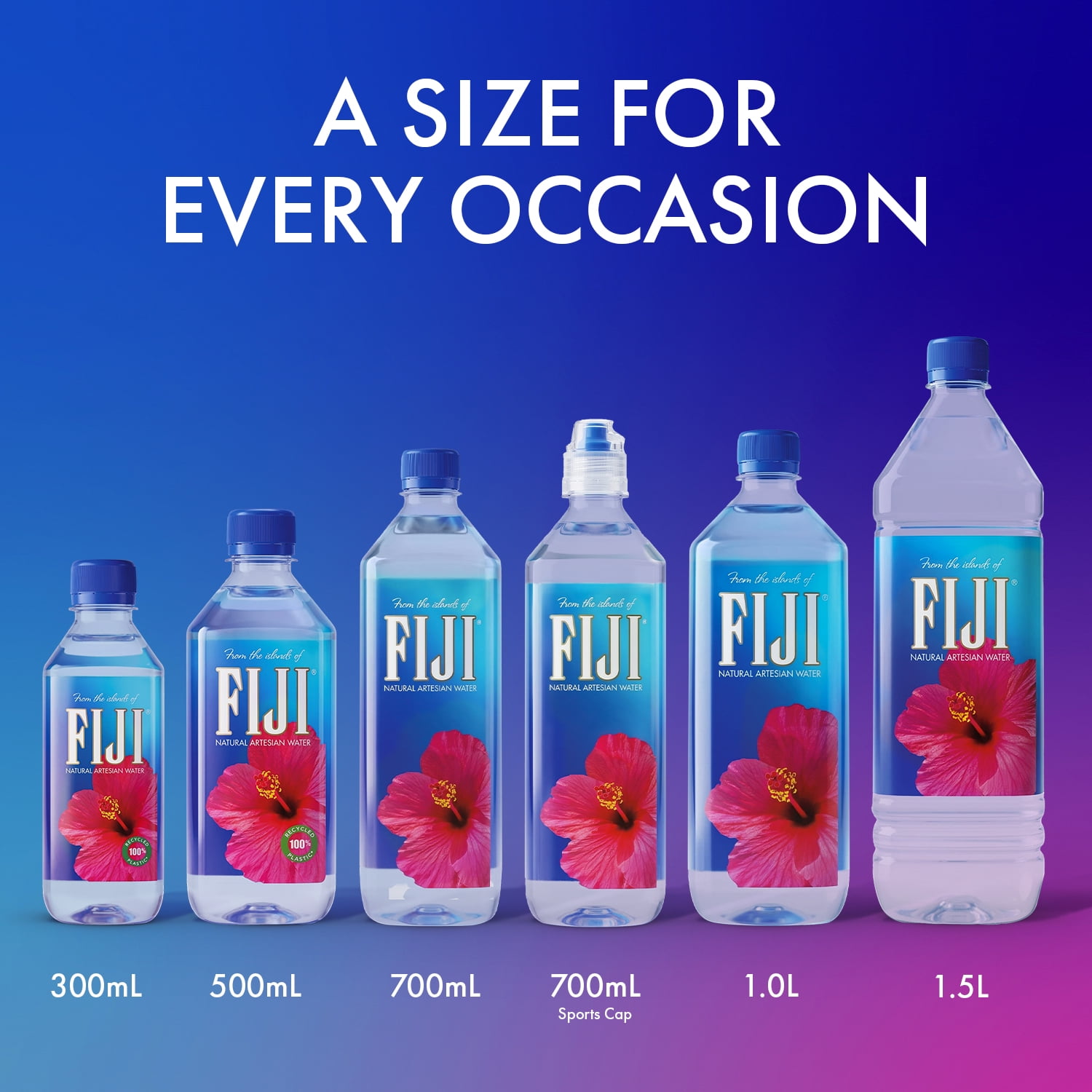 FIJI Natural Artesian Water with Natural Electrolytes (Clear, 33.8 fl oz, Pack of 6) pffzs