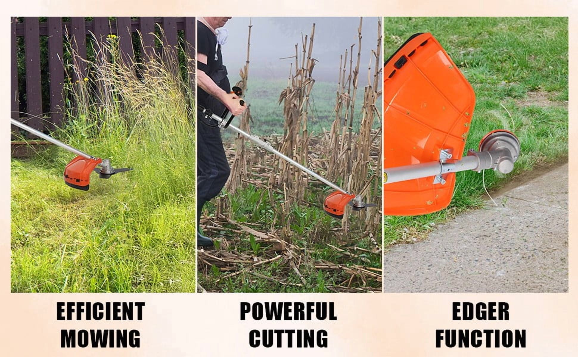 WETS 52cc 2-Stroke Gas String Trimmer and Brush Cutter (Orange, 10 in) 039x9