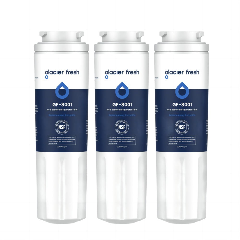 Glacier Fresh UKF8001 Refrigerator Water Filter Replacement for Whirlpool EveryDrop Filter 4 (3 Pack) xxhb6