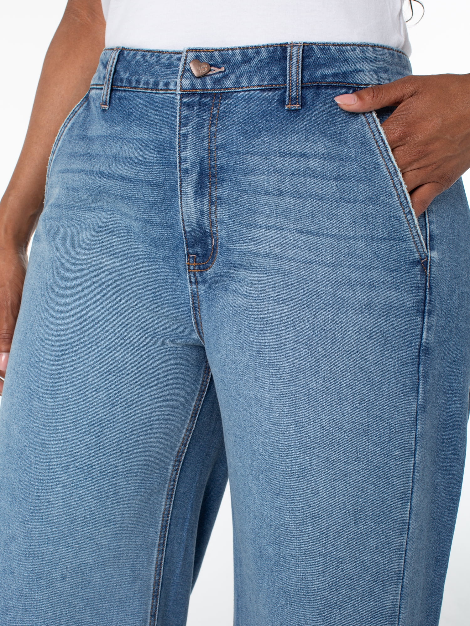 Celebrity Pink Women's Wide Leg Stretch Denim Jeans (Pink, 1-24) 2pcfw