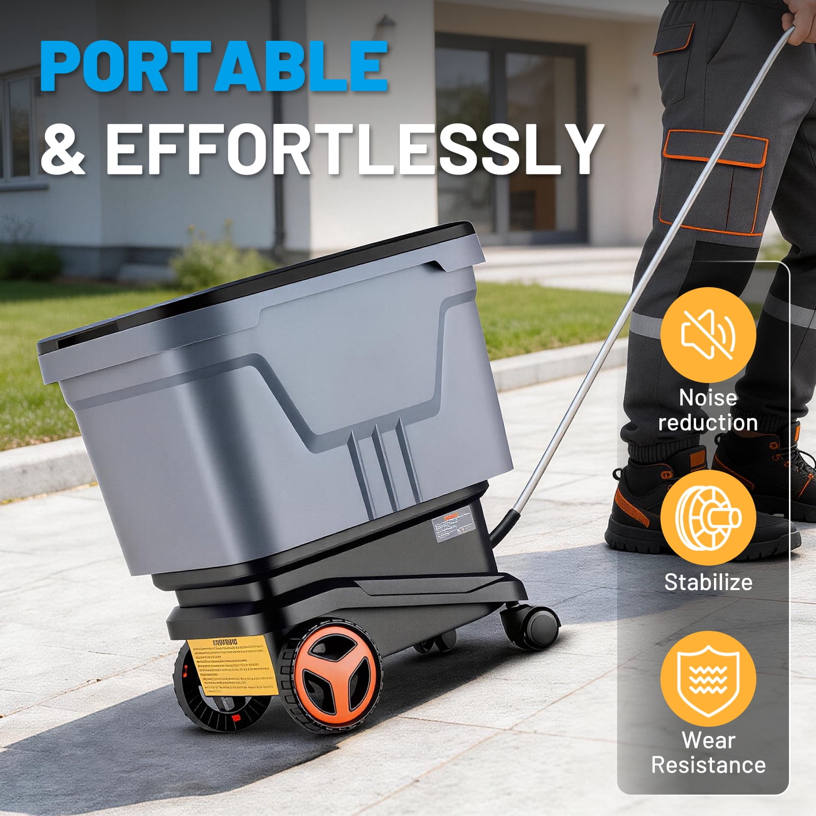SPEEDWOW 2000PSI Cordless Pressure Washer with 7.2 Gal Water Tank and 16 ft Hose (Black, 14 lb) avkg5