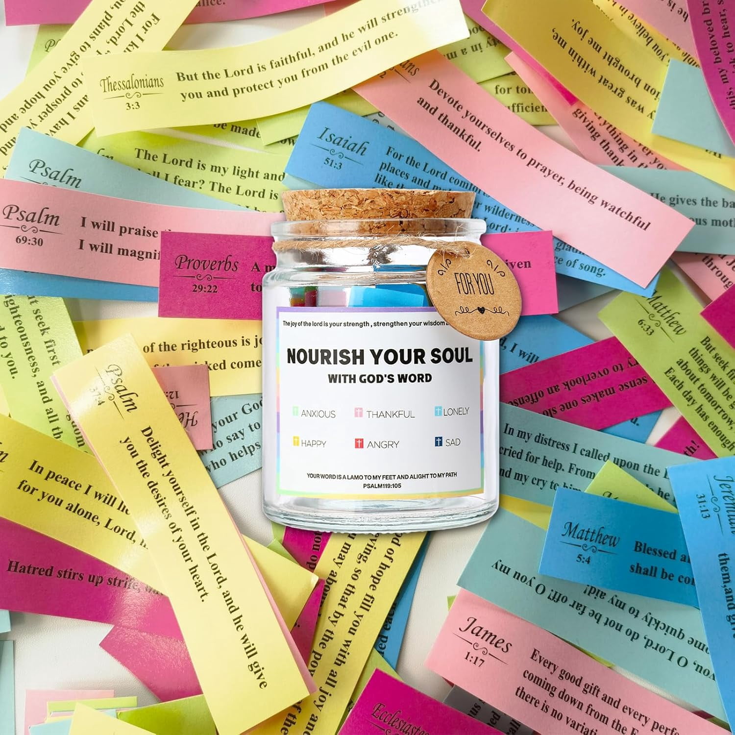 Select Goodness Bible Verse Jar, Inspirational Prayer Jar for Daily Encouragement (Yellow, 16 oz) 8vw2s
